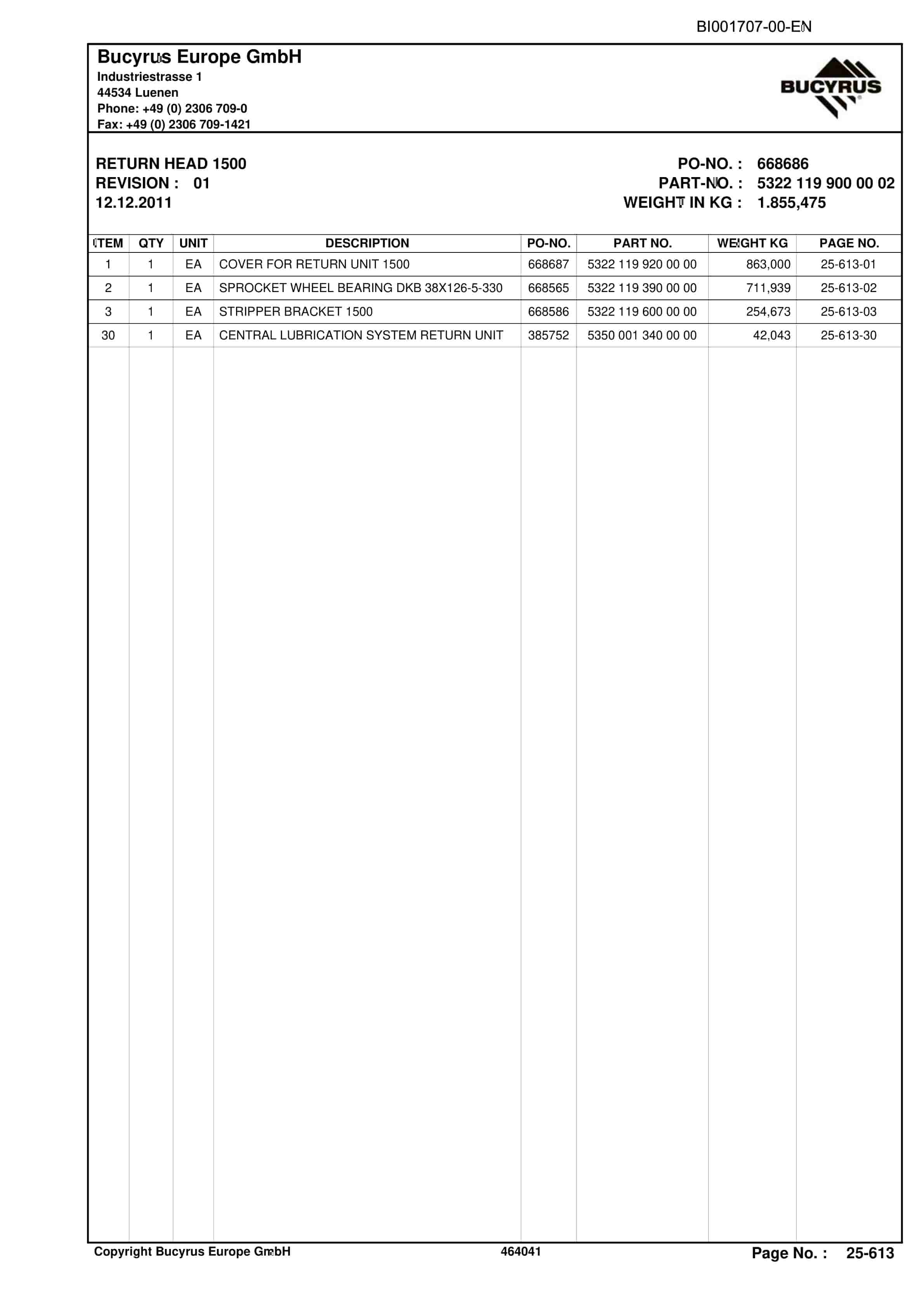 Caterpillar Beamed Stage Loader Parts Manual BI001707-00-EN 2 Caterpillar Beamed Stage Loader Parts Manual BI001707-00-EN-2