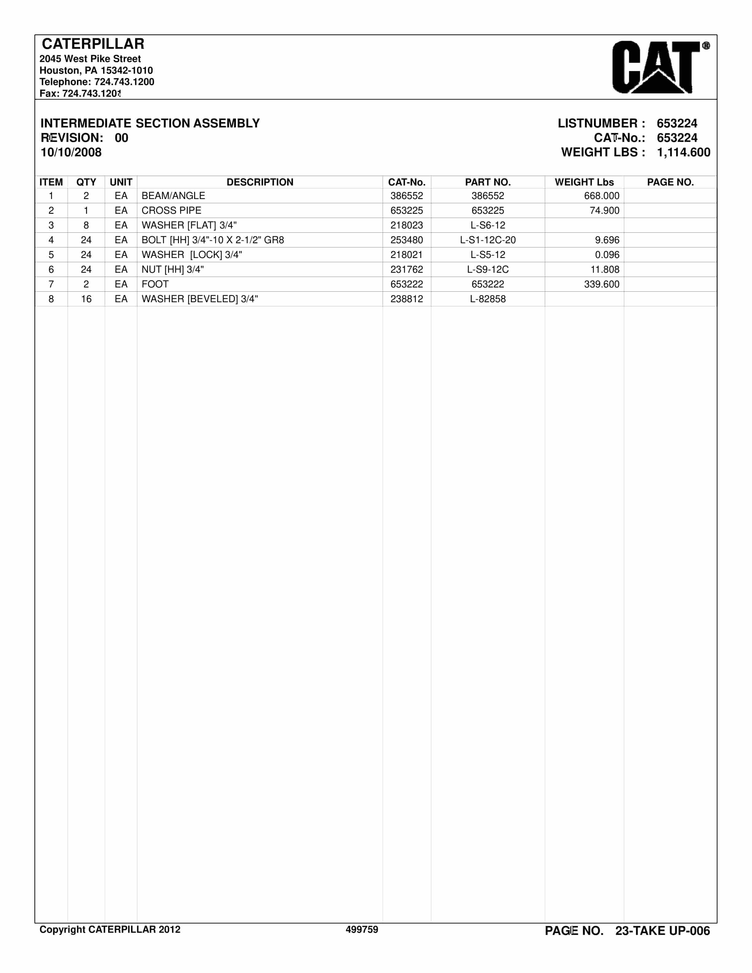 Caterpillar Belt System Parts And Service Manual BI001409-5
