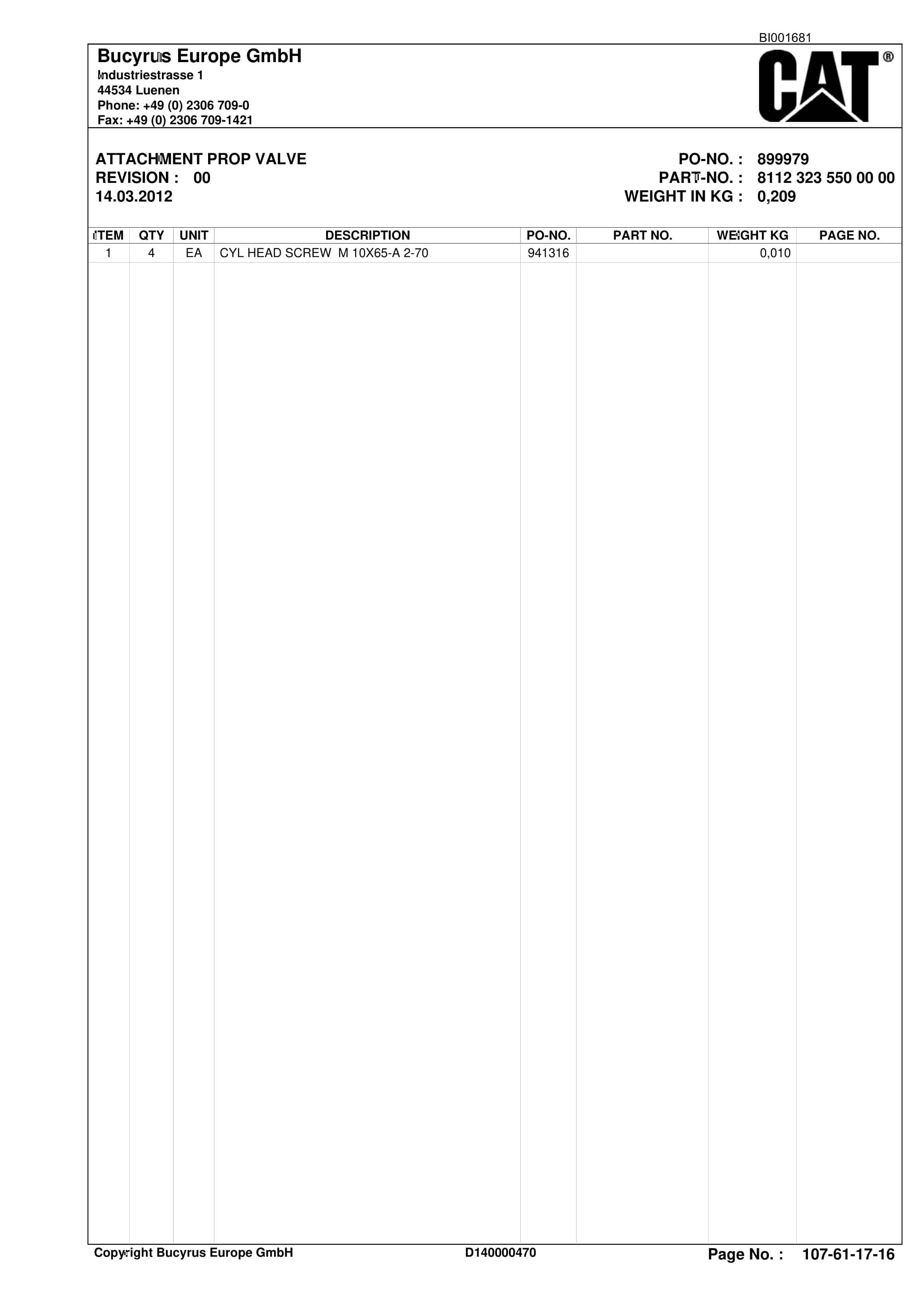 Caterpillar BMA Roof Support And Supply Parts Catalog BI001681-00-02 3 Caterpillar BMA Roof Support And Supply Parts Catalog BI001681-00-02-3