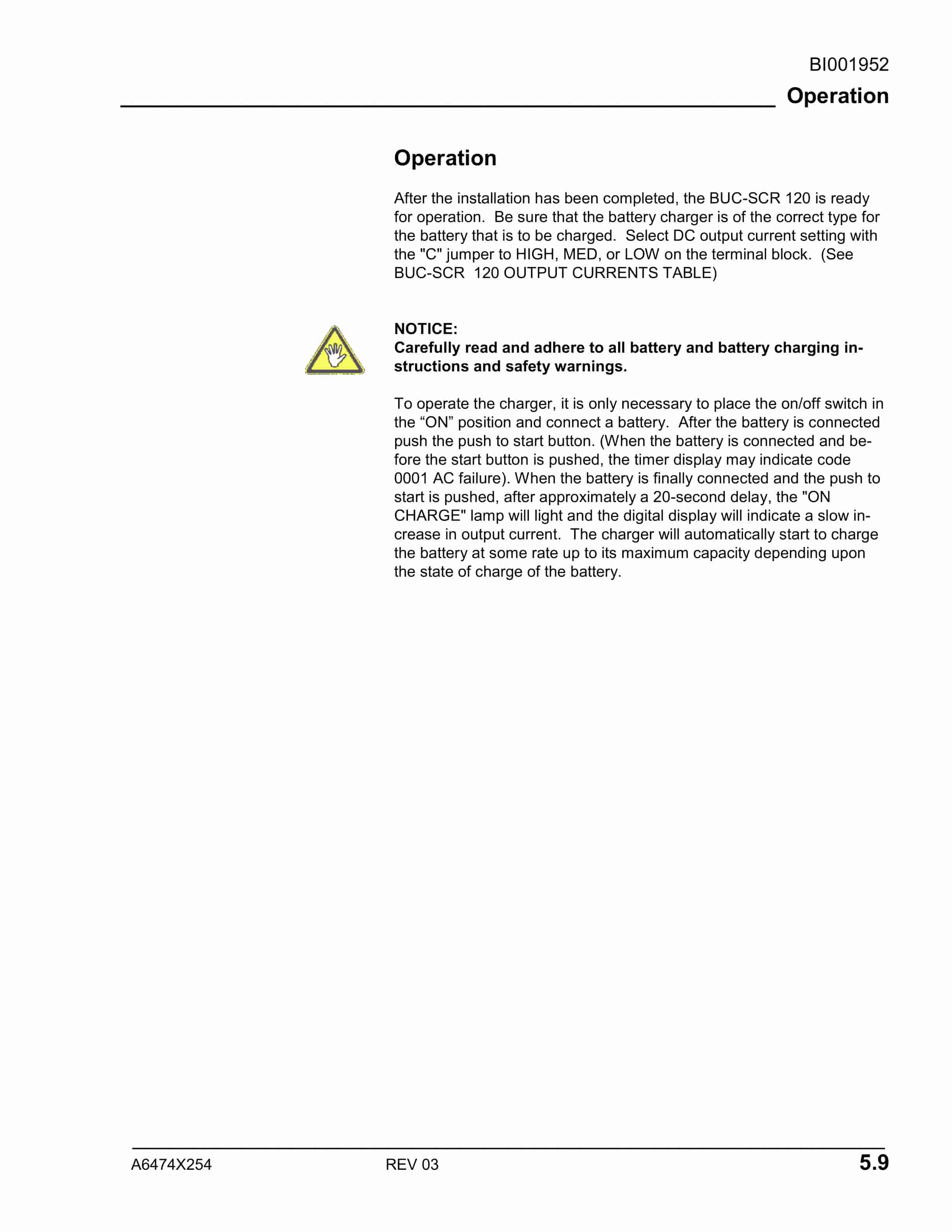 Caterpillar BUC-SCR 120 Series Battery Charger Operation And Maintenance Manual BI001952 3 Caterpillar BUC-SCR 120 Series Battery Charger Operation And Maintenance Manual BI001952-3
