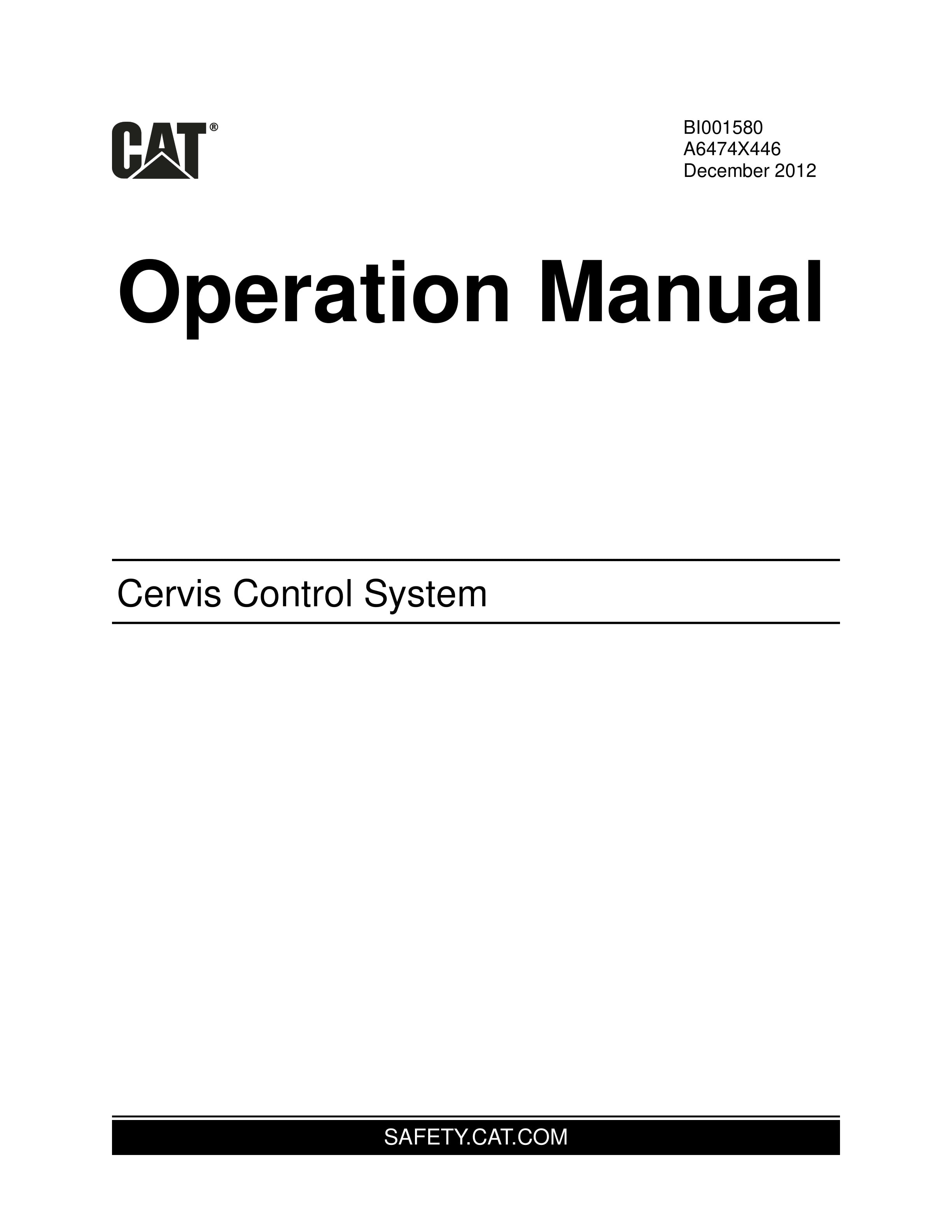 Caterpillar Cervis Control System Operation Manual BI001580