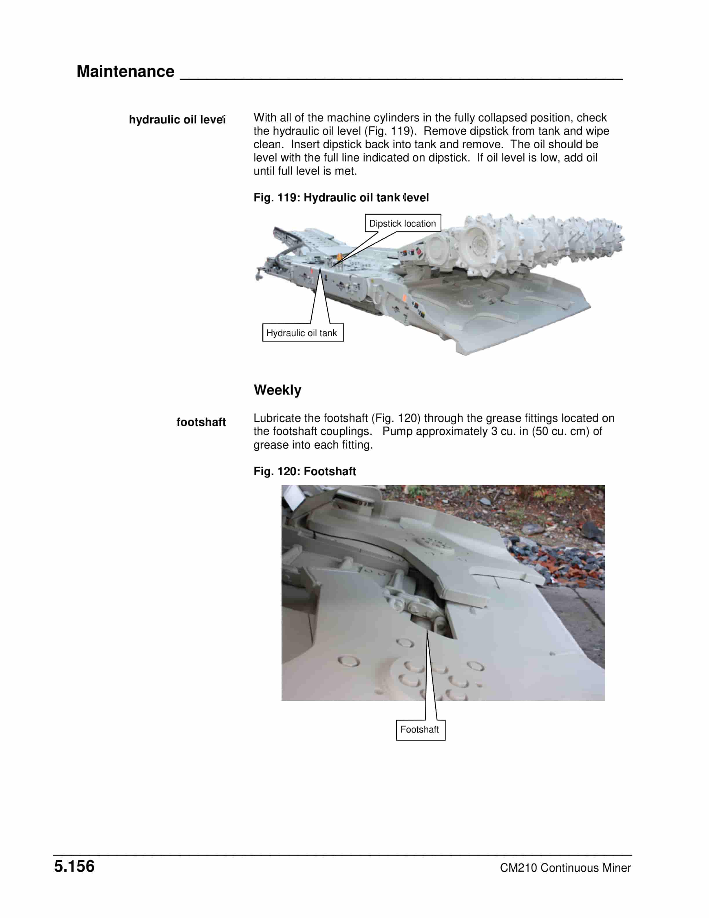Alternative view of Caterpillar CM210 Continuous Miner Operation And Maintenance Manual A6474X350
