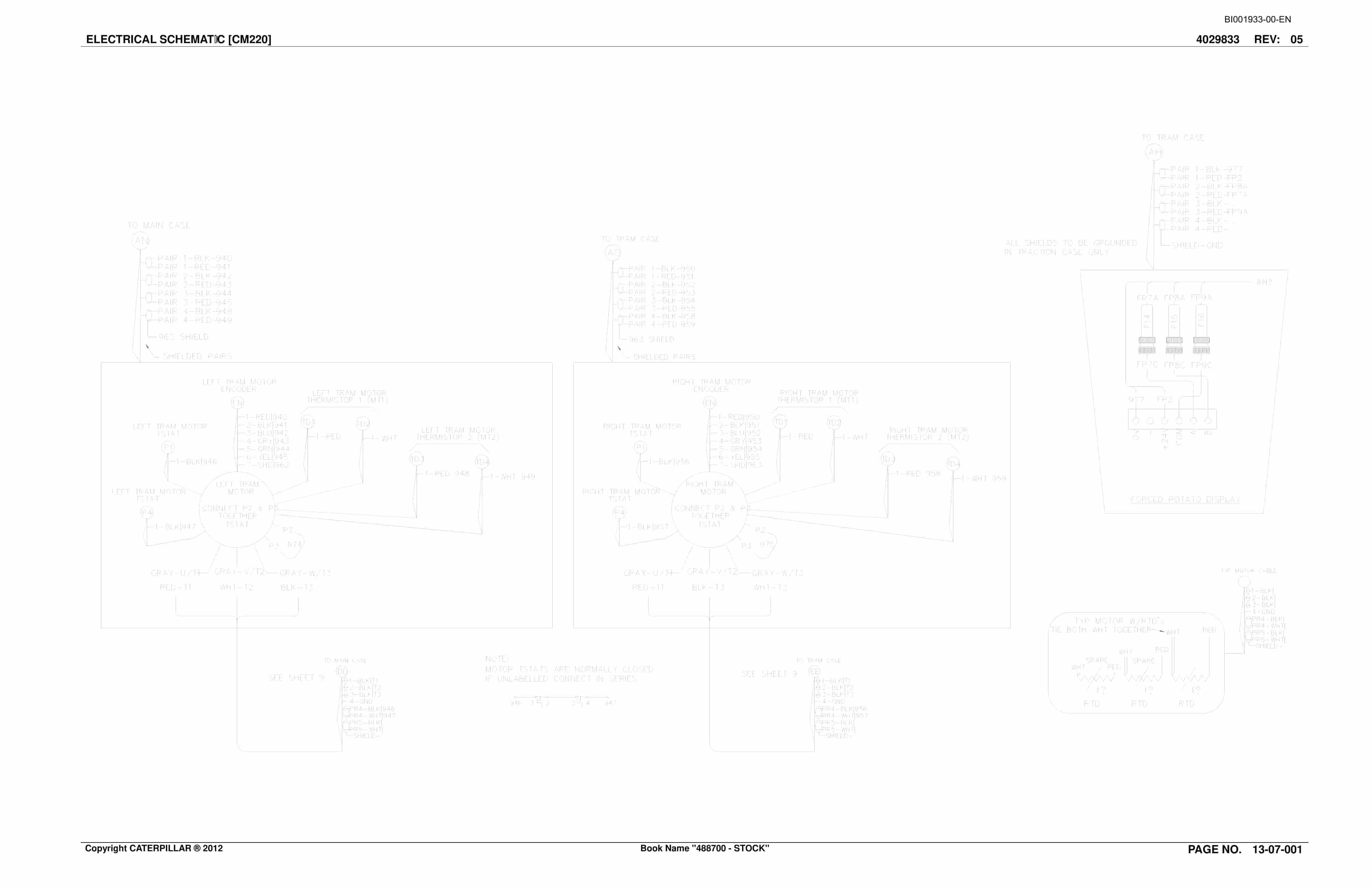 Caterpillar CM220 Continuous Miner Parts Manual BI001933-3
