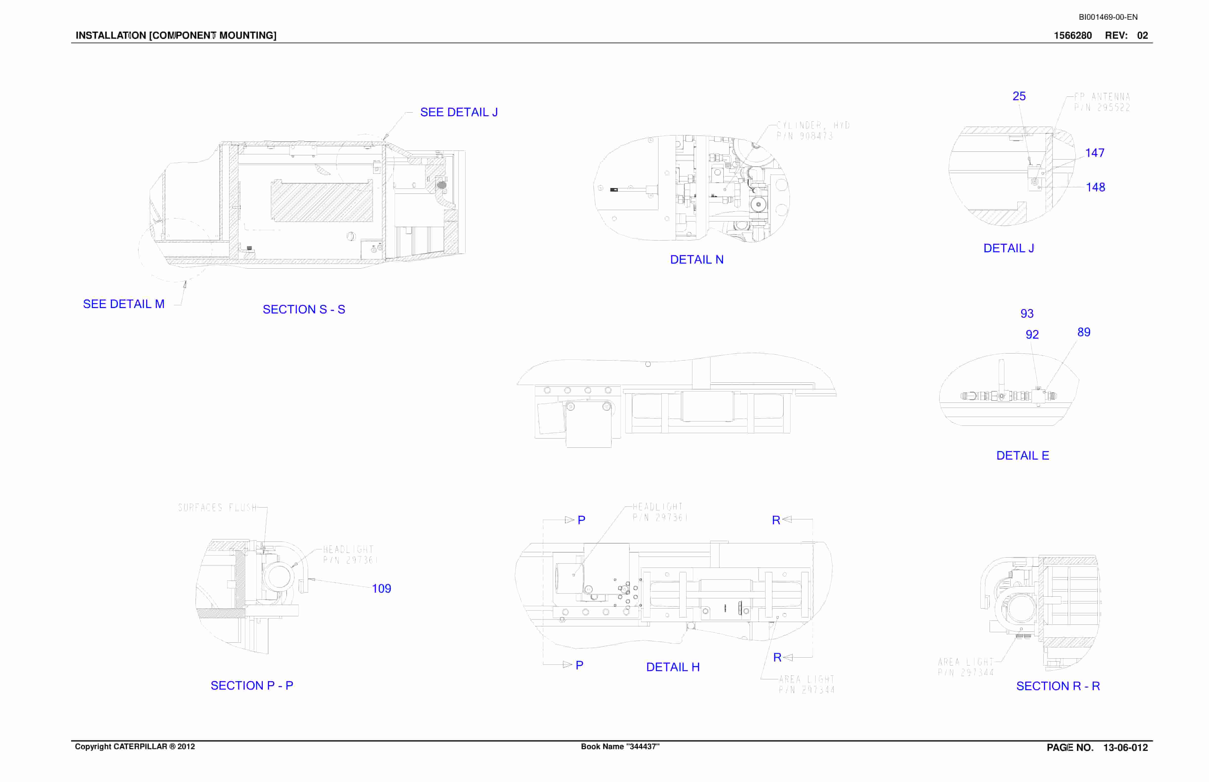 Caterpillar CM235 Continuous Miner Parts Catalog BI001469-2