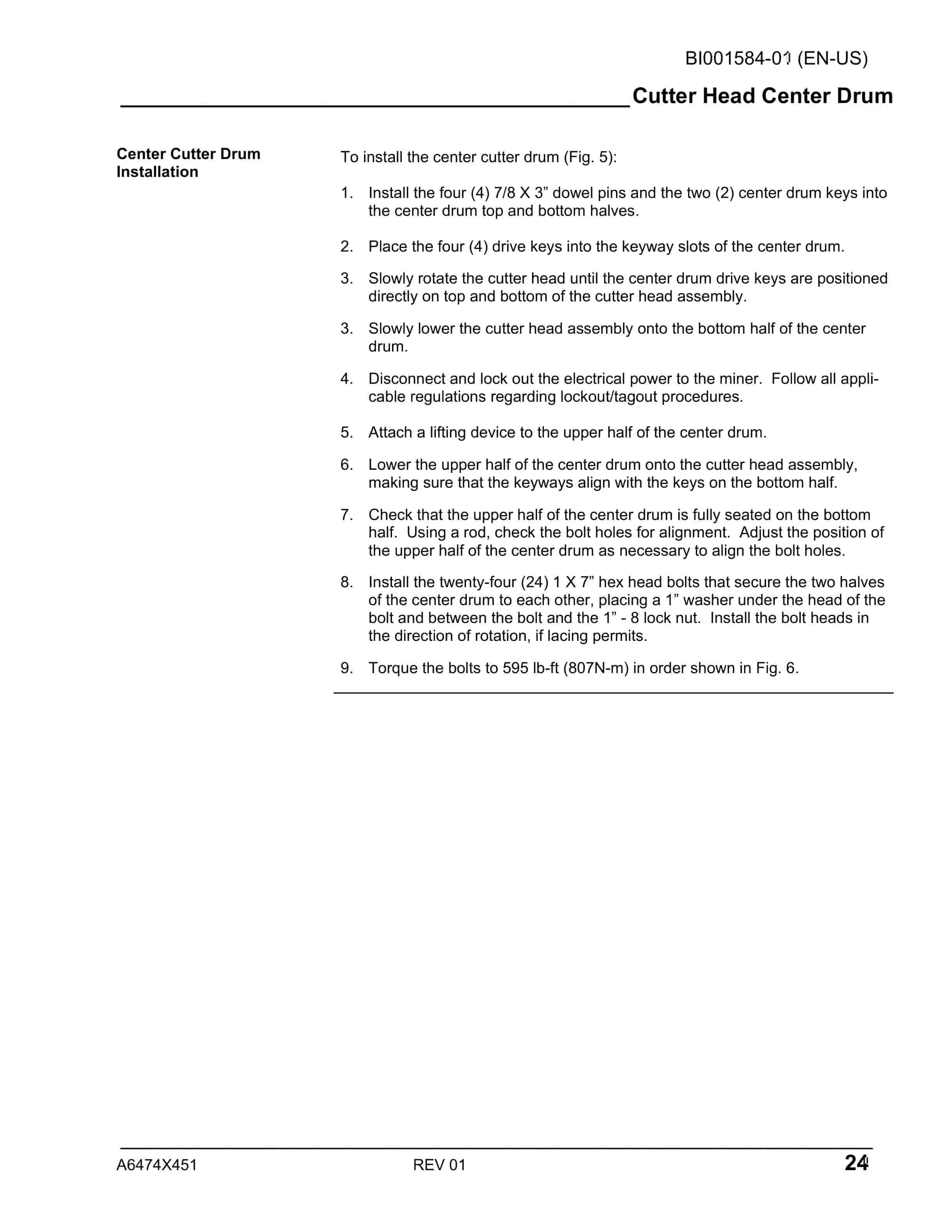 Caterpillar CM340 Continuous Miner Operation And Maintenance Manual BI001584-01-3