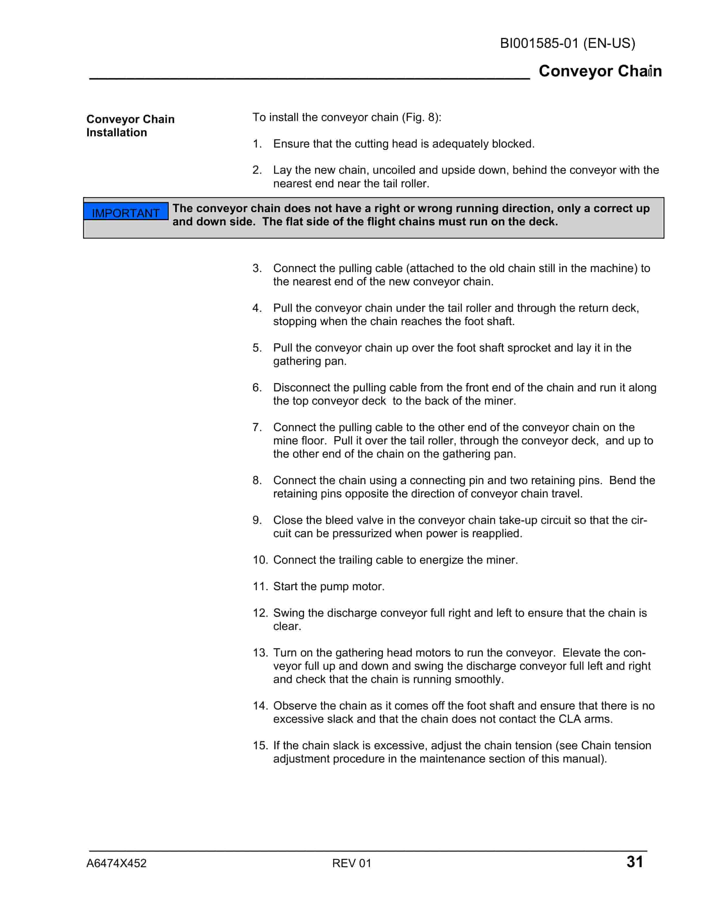 Caterpillar CM340 Continuous Miner Operation And Maintenance Manual BI001585-01-3