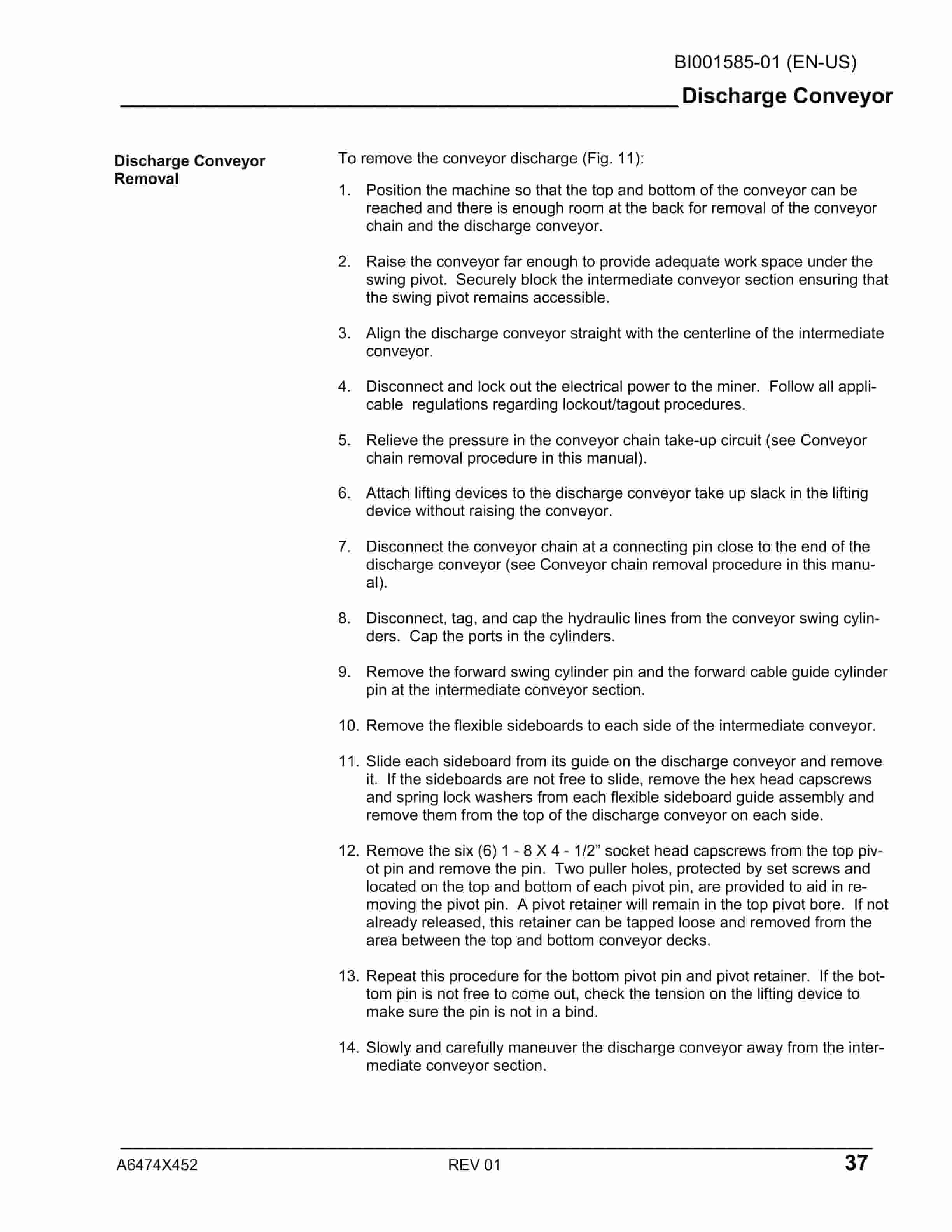Caterpillar CM340 Continuous Miner Operation And Maintenance Manual BI001585-01-5
