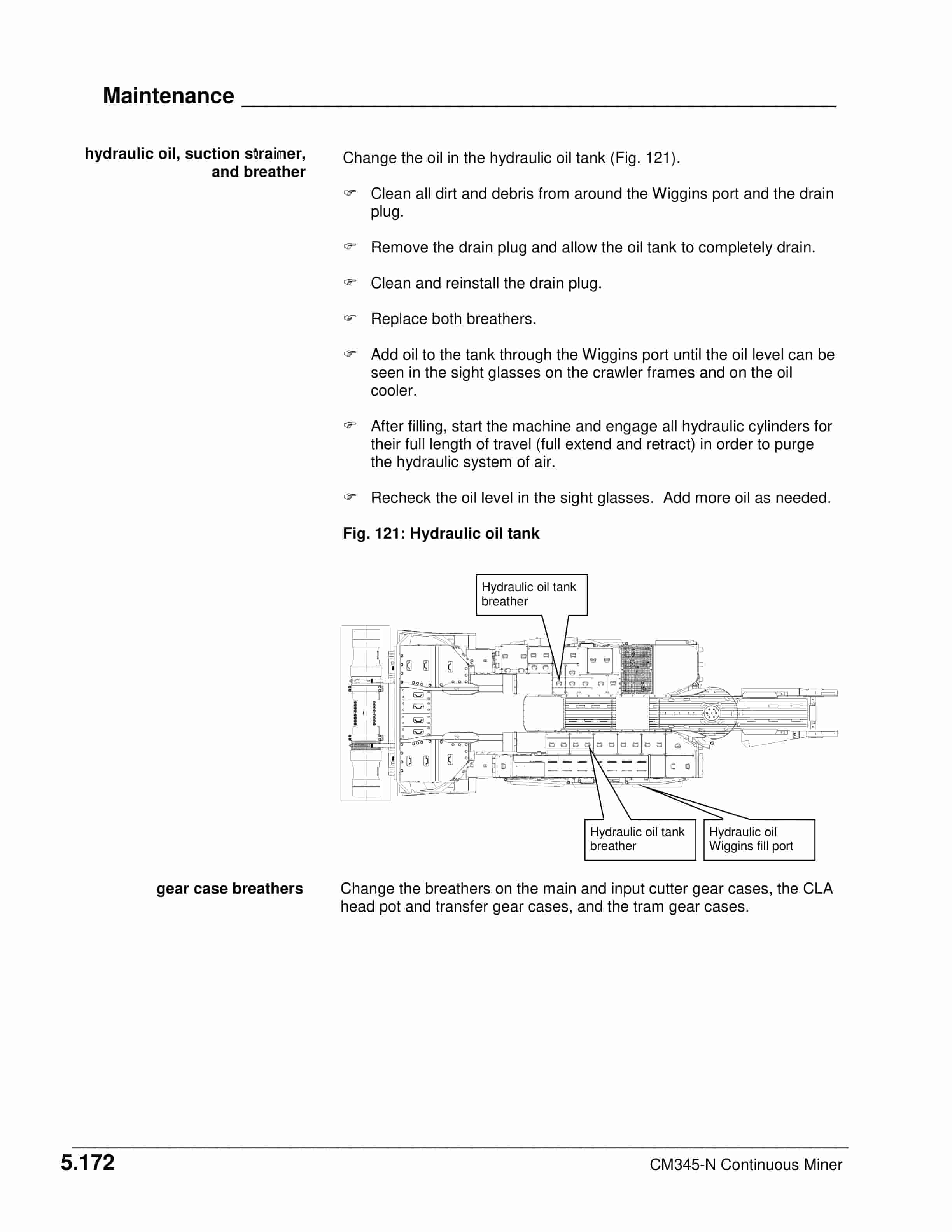 Alternative view of Caterpillar CM345-N Continuous Miner Operation And Maintenance Manual A6474X315