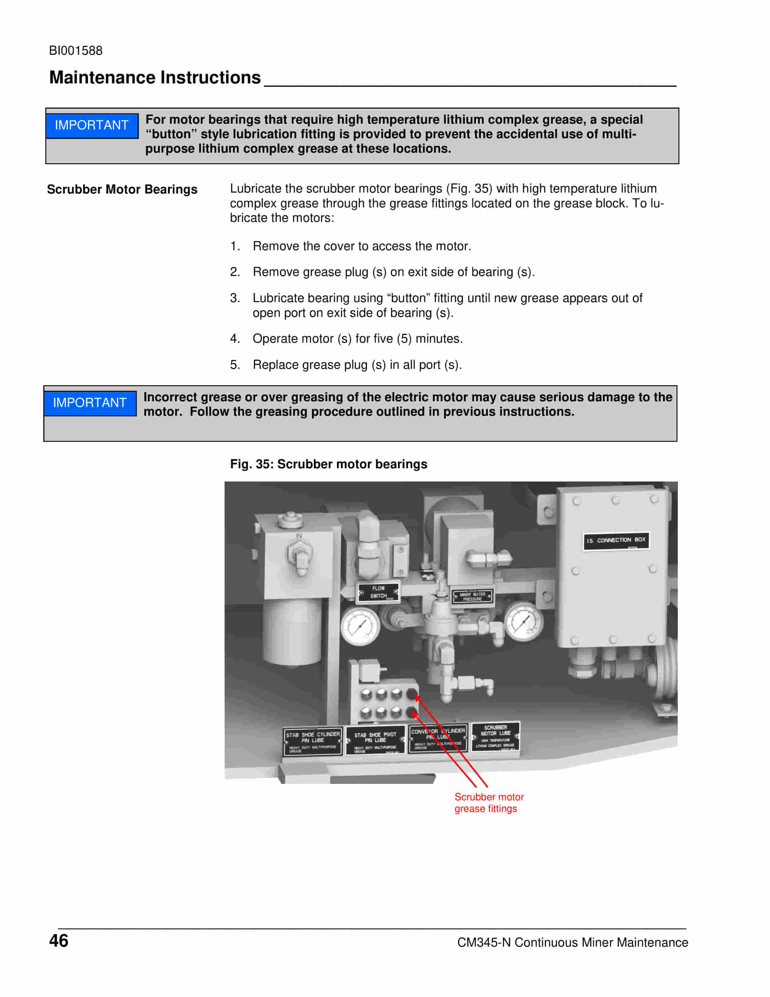 Caterpillar CM345-N Continuous Miner Operation And Maintenance Manual BI001588-5