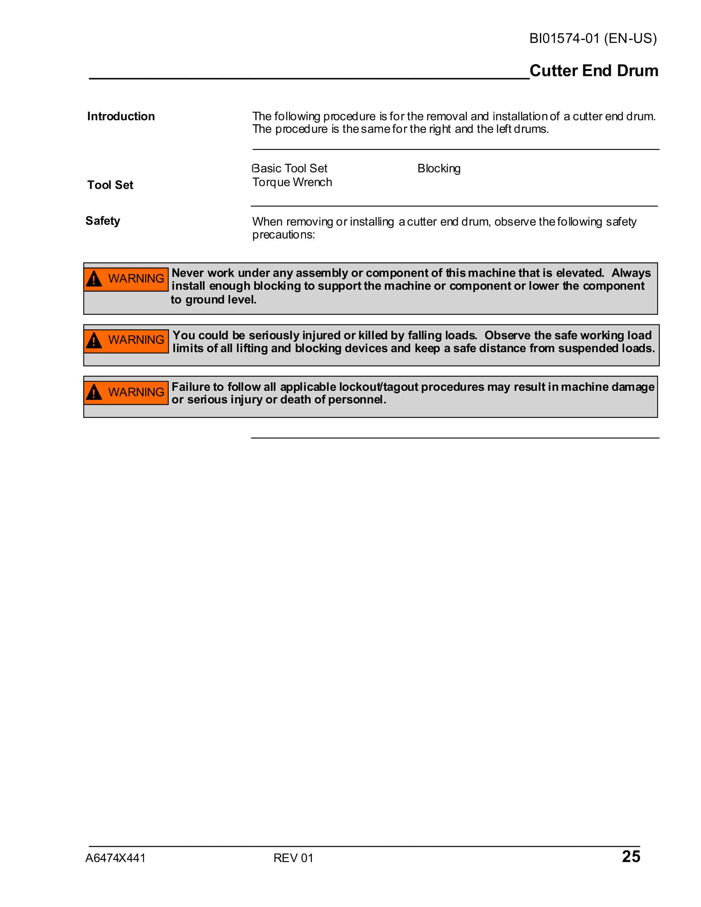 Caterpillar CM445 Continuous Miner Operation And Maintenance Manual BI001574-01-3