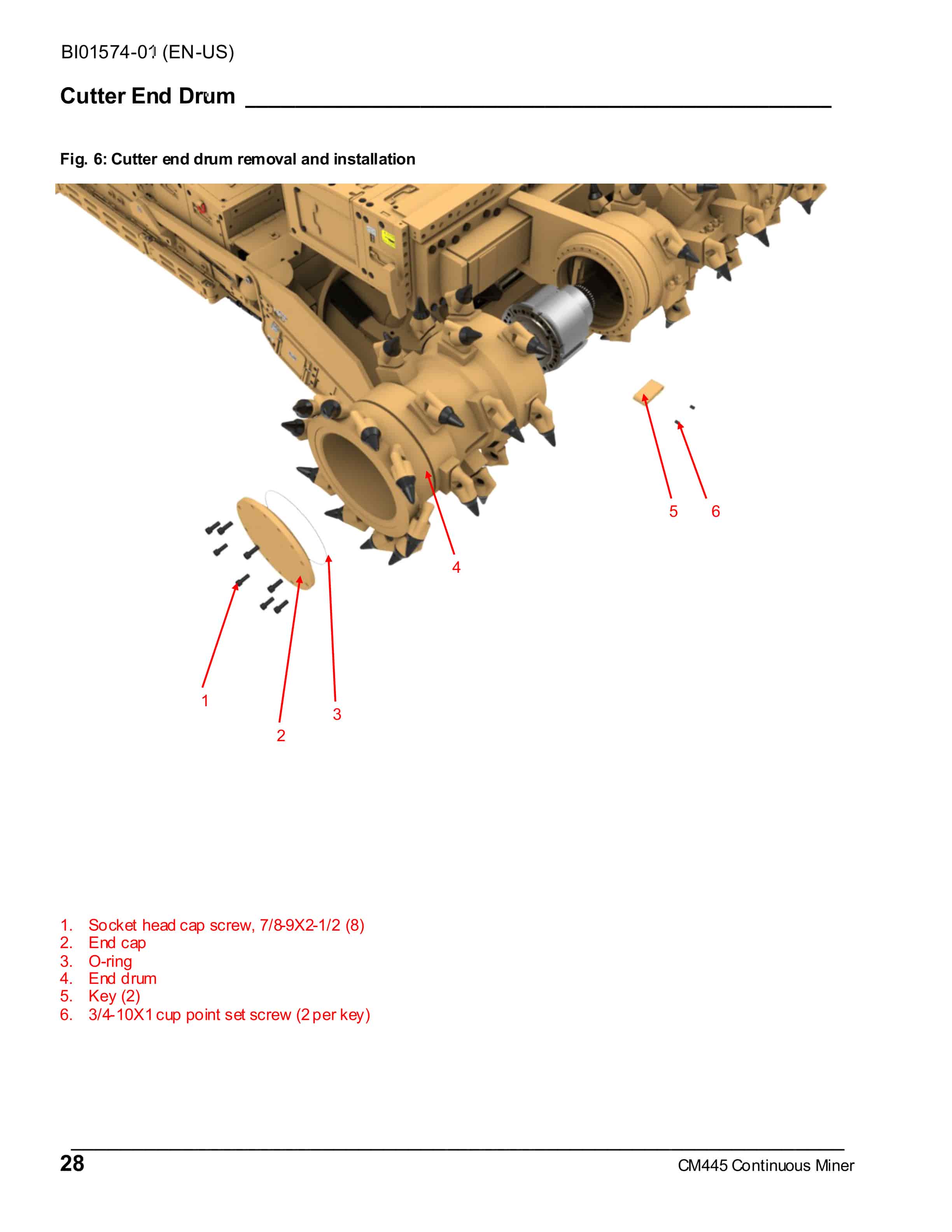 Caterpillar CM445 Continuous Miner Operation And Maintenance Manual BI001574-01-4