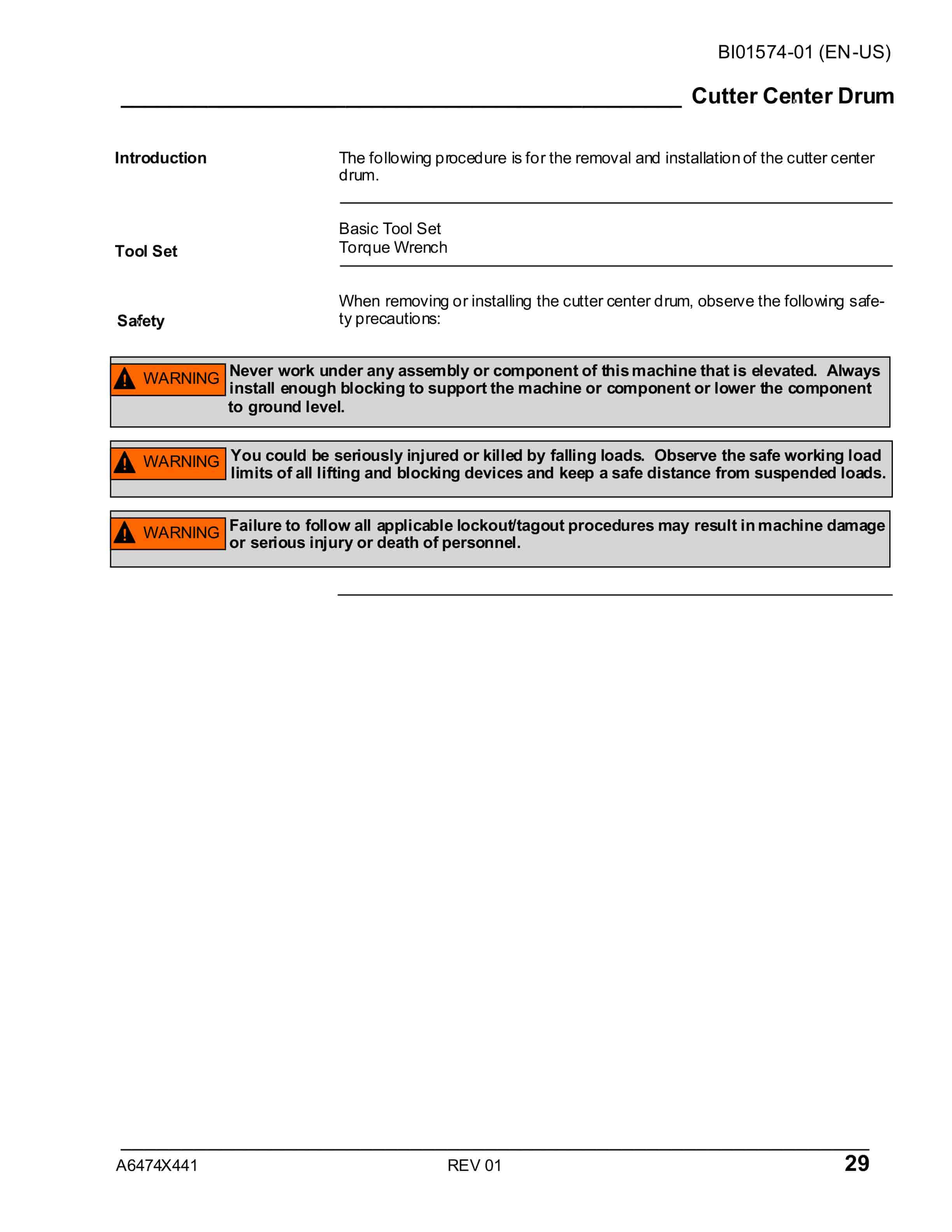 Caterpillar CM445 Continuous Miner Operation And Maintenance Manual BI001574-01-5