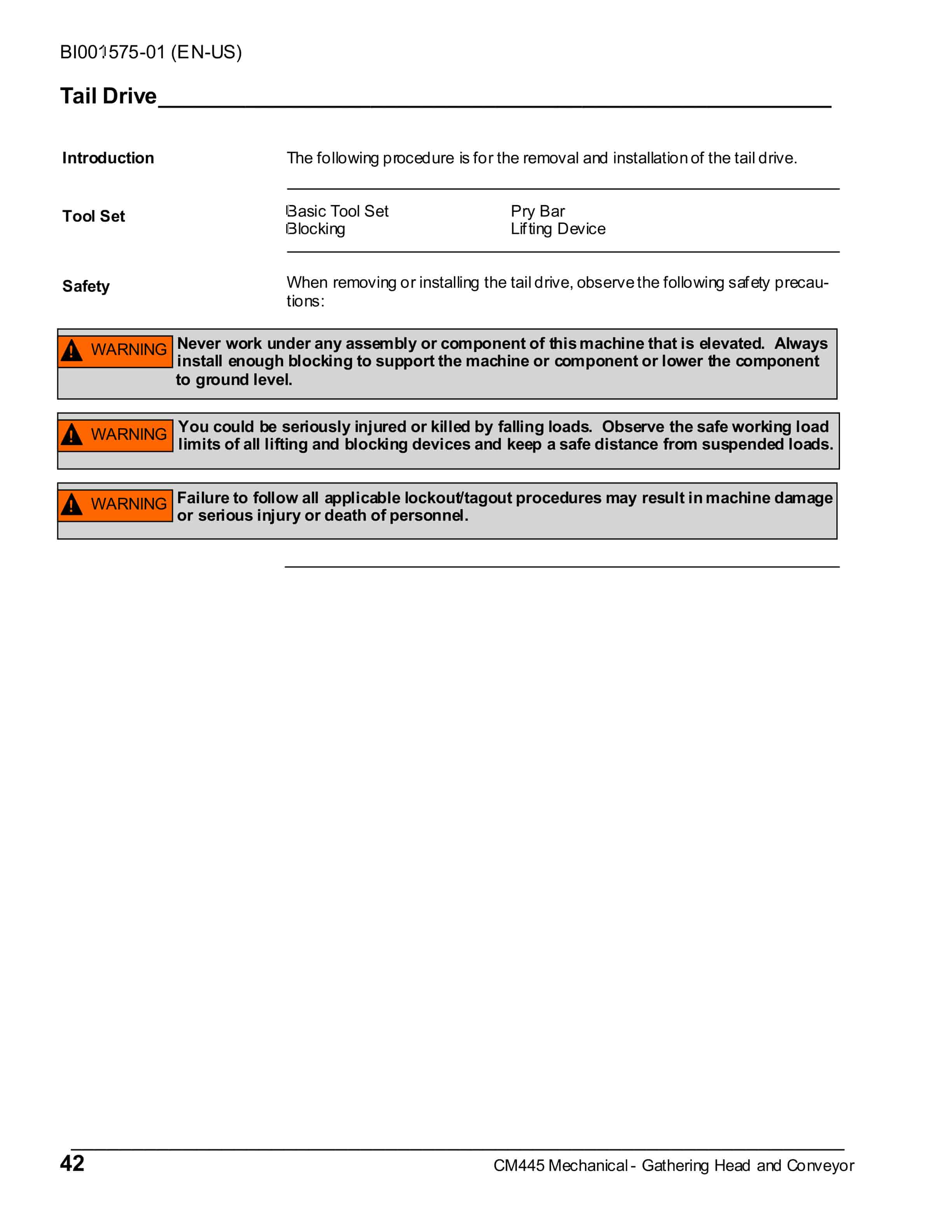 Caterpillar CM445 Continuous Miner Operation And Maintenance Manual BI001575-01 4 Caterpillar CM445 Continuous Miner Operation And Maintenance Manual BI001575-01-4