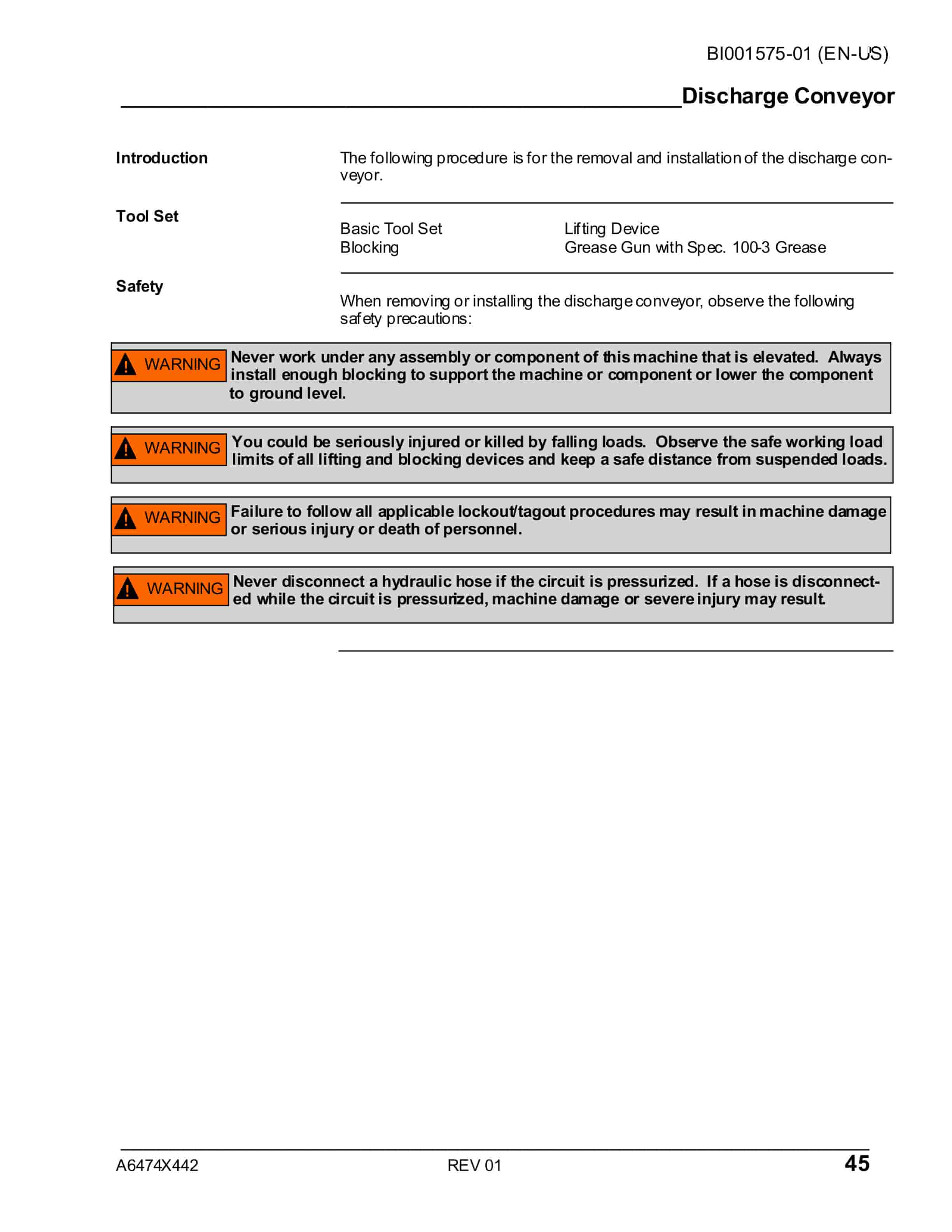 Caterpillar CM445 Continuous Miner Operation And Maintenance Manual BI001575-01 5 Caterpillar CM445 Continuous Miner Operation And Maintenance Manual BI001575-01-5