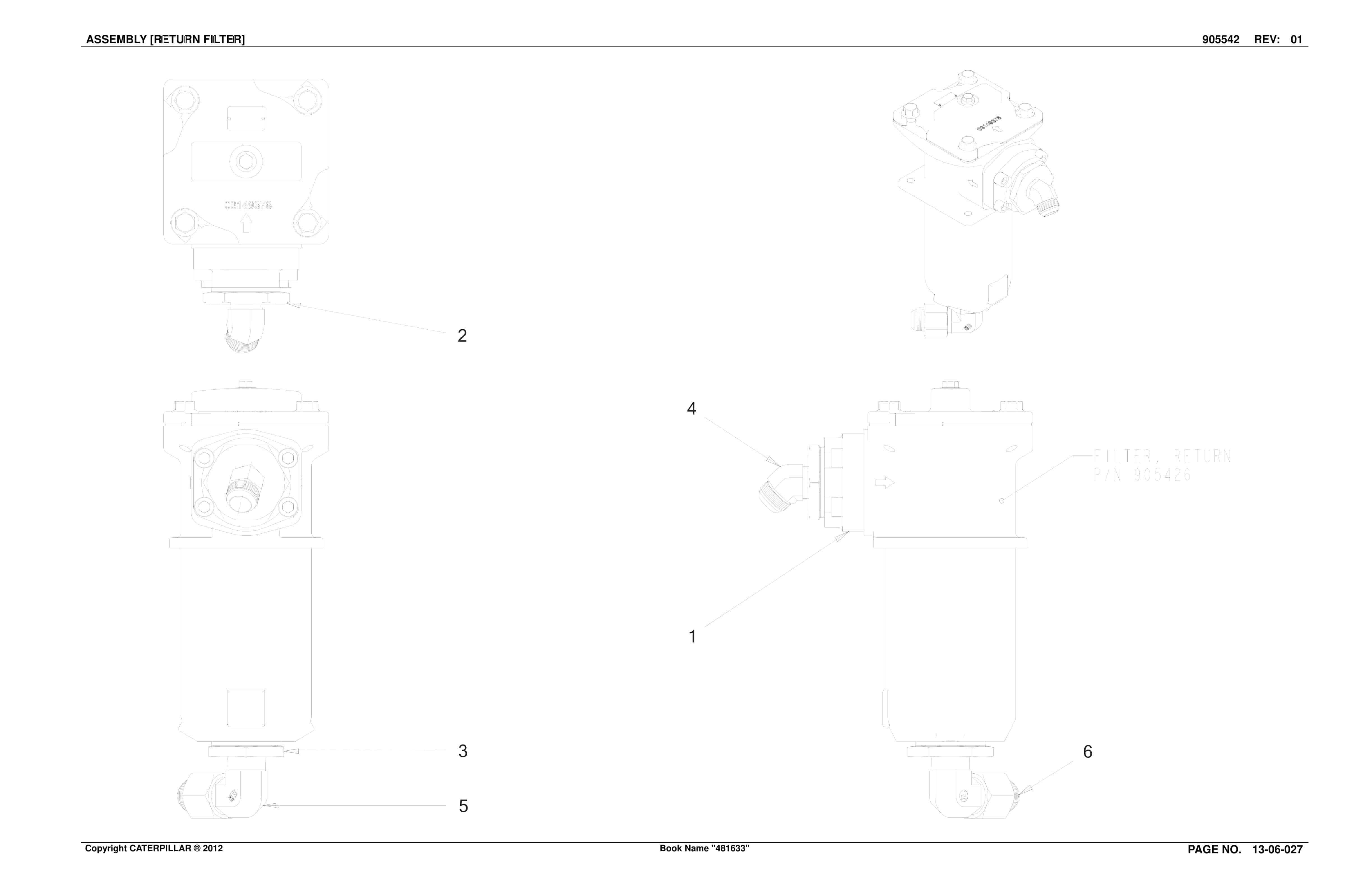 Caterpillar CM445 Continuous Miner Parts Manual BI001531-3
