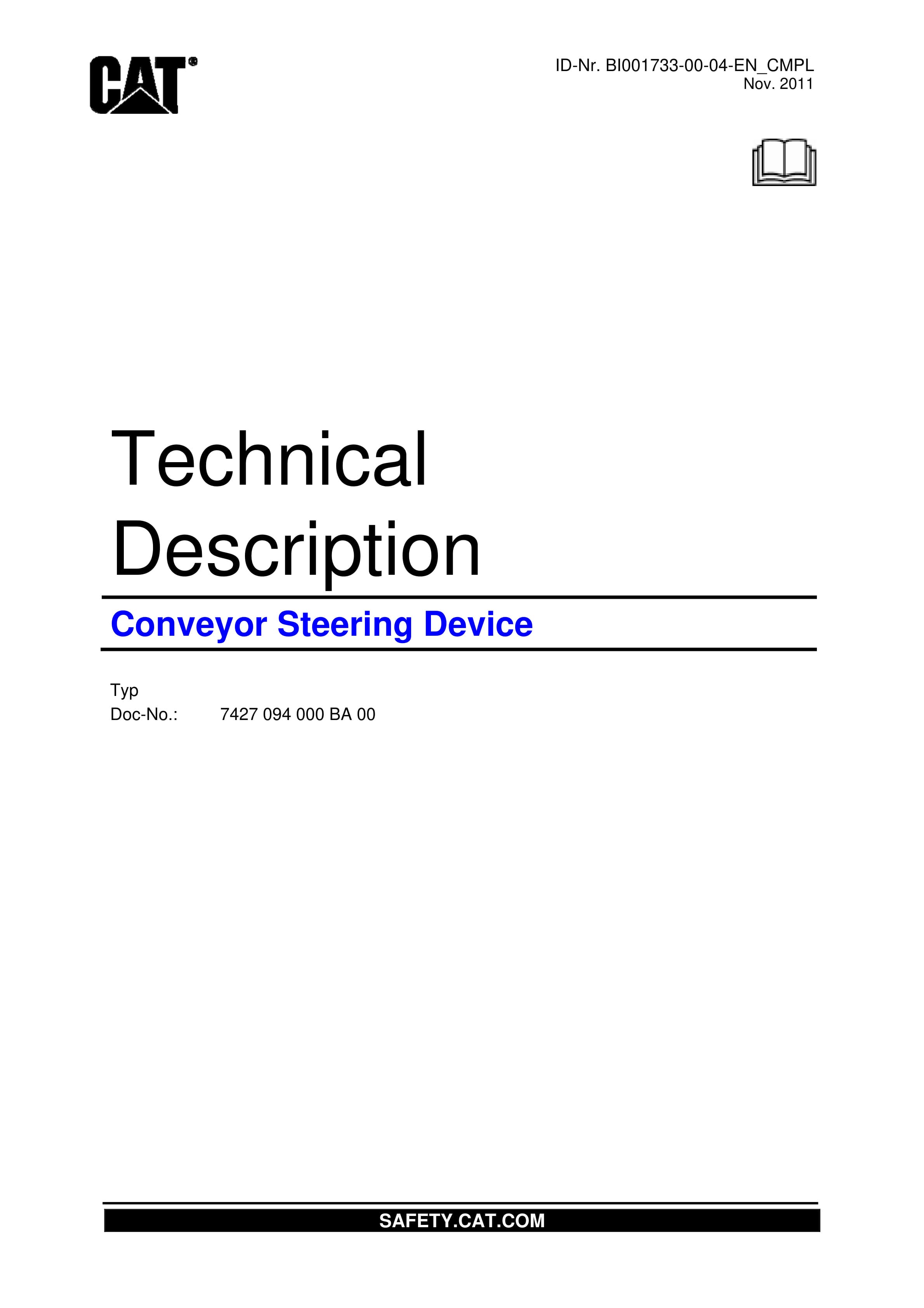 Caterpillar Conveyor Steering Device Technical Description BI001733-00-04-EN-CMPL 1 Caterpillar Conveyor Steering Device Technical Description BI001733-00-04-EN-CMPL