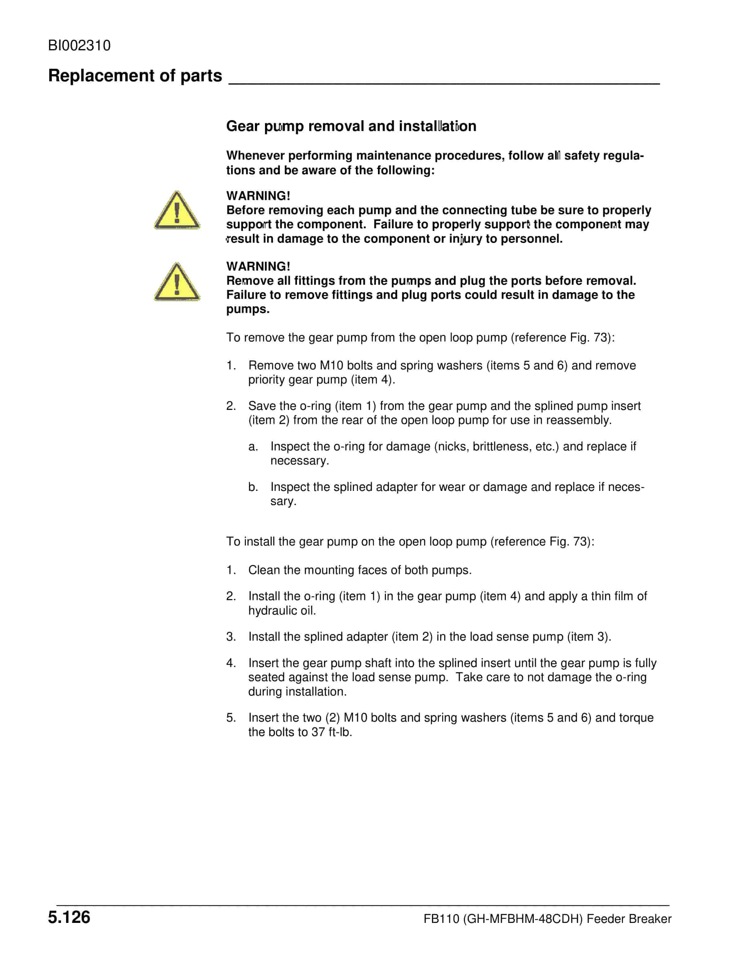 Caterpillar FB110 (GH-MFBHM-48CDH) Feeder Breaker Operation And Maintenance Manual BI002310-3