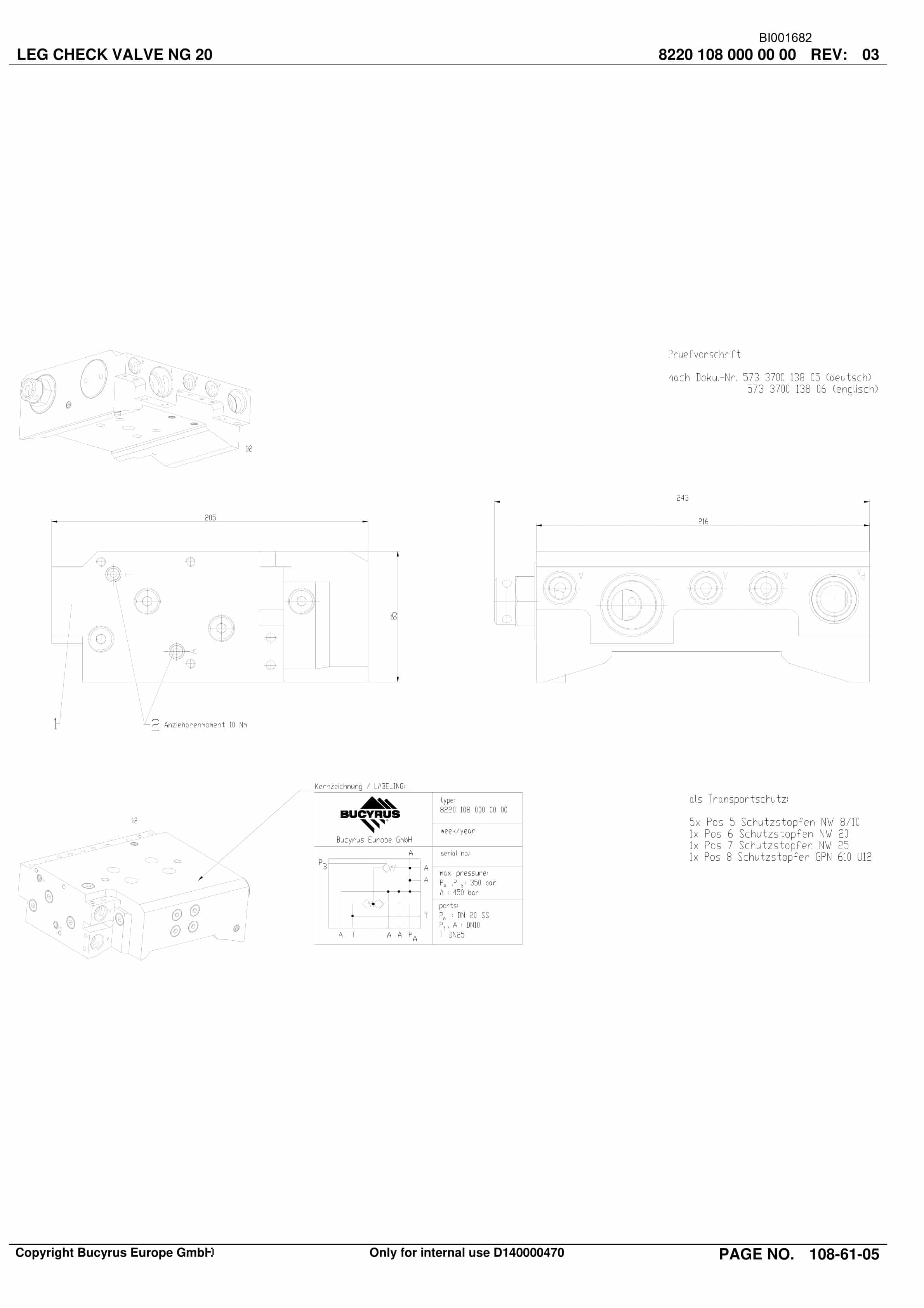 Caterpillar Gauge Port Fitting DN10 Parts Catalog BI001682-4