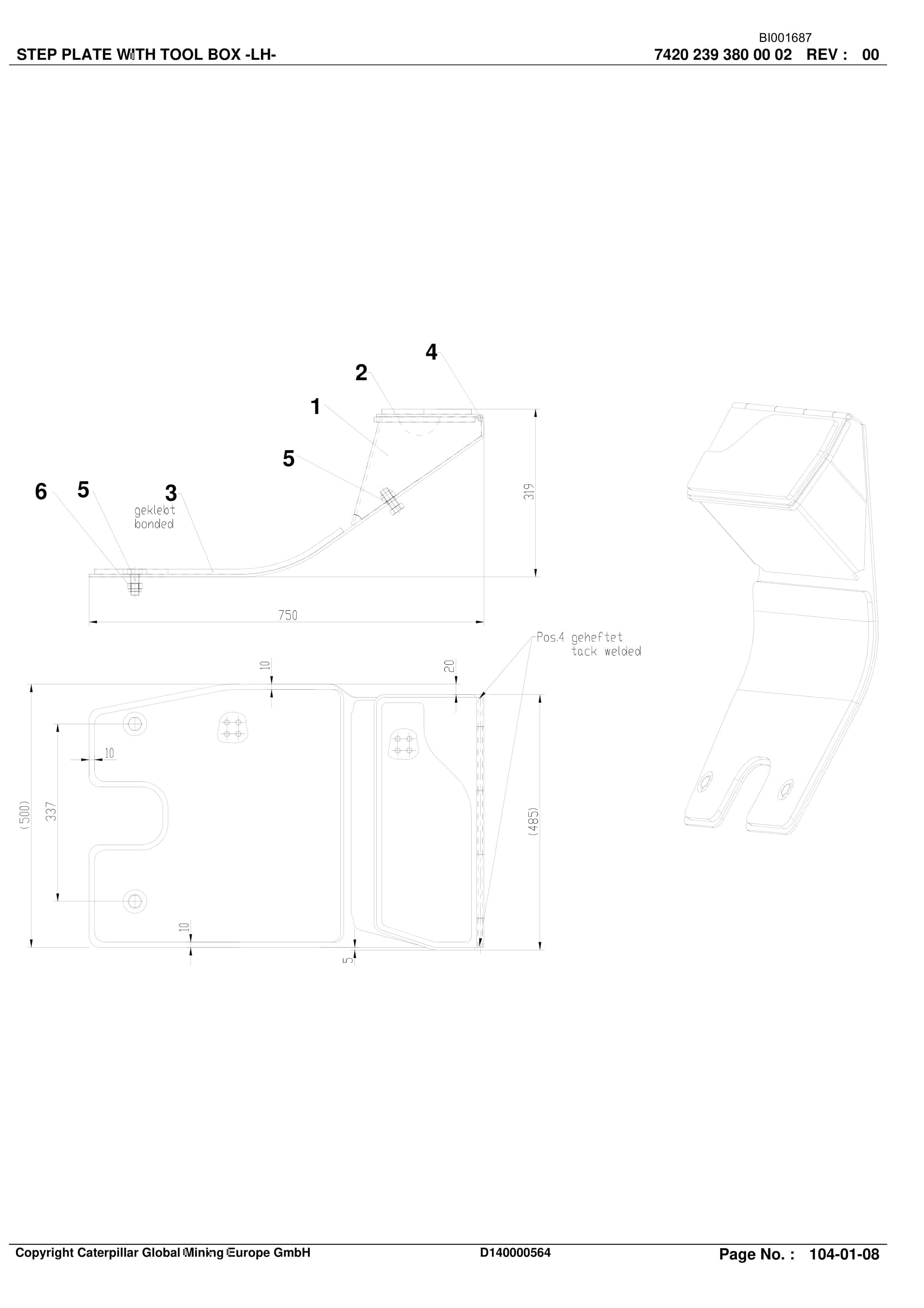 Caterpillar Integra Roof Support Parts Catalog BI001687 2 Caterpillar Integra Roof Support Parts Catalog BI001687-2