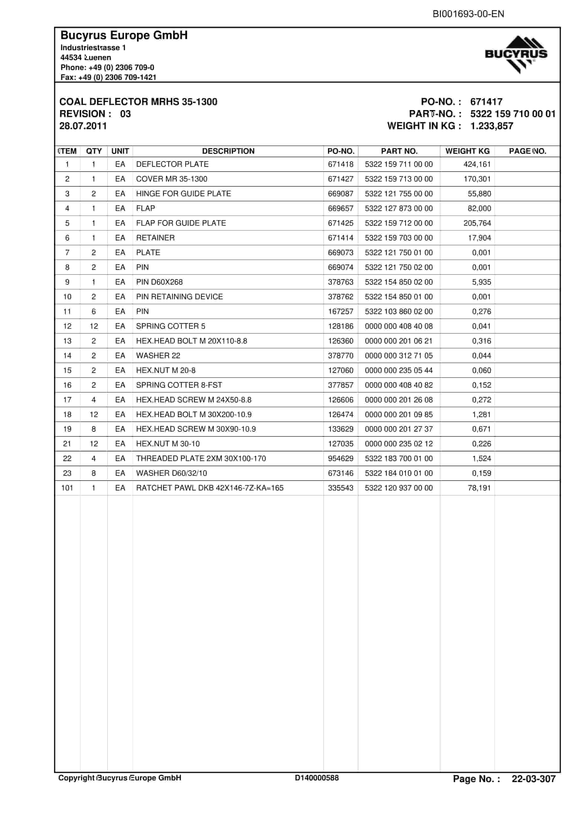 Caterpillar LTCC Longwall System Parts Manual BI001693-00-EN-3