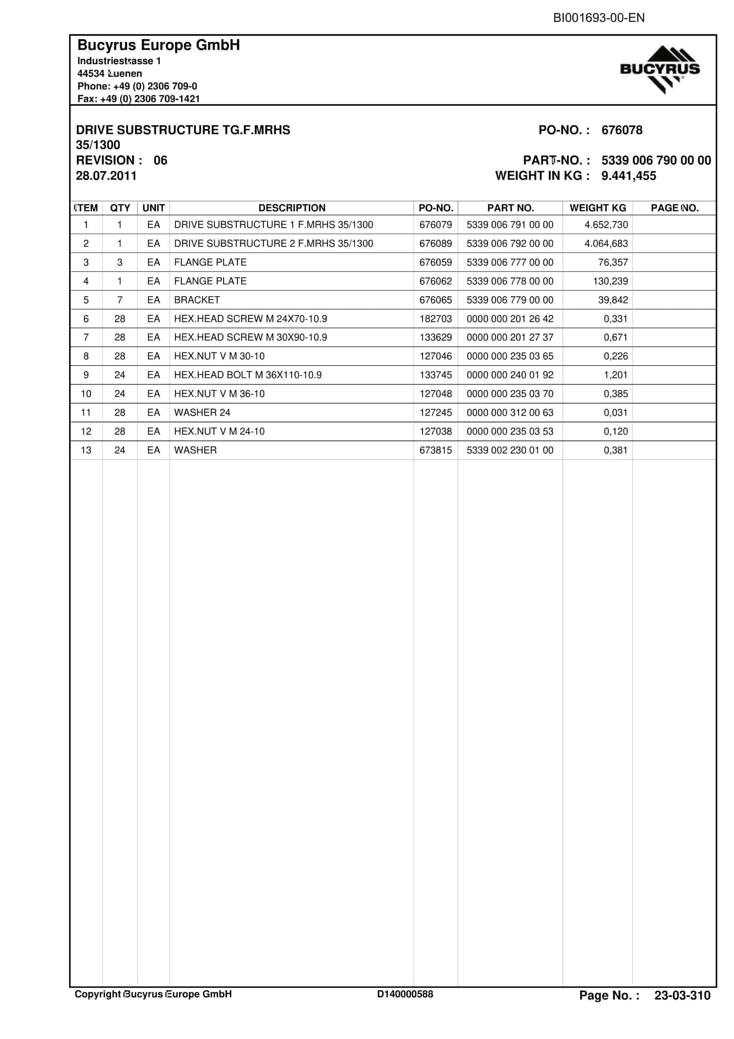 Caterpillar LTCC Longwall System Parts Manual BI001693-00-EN-4