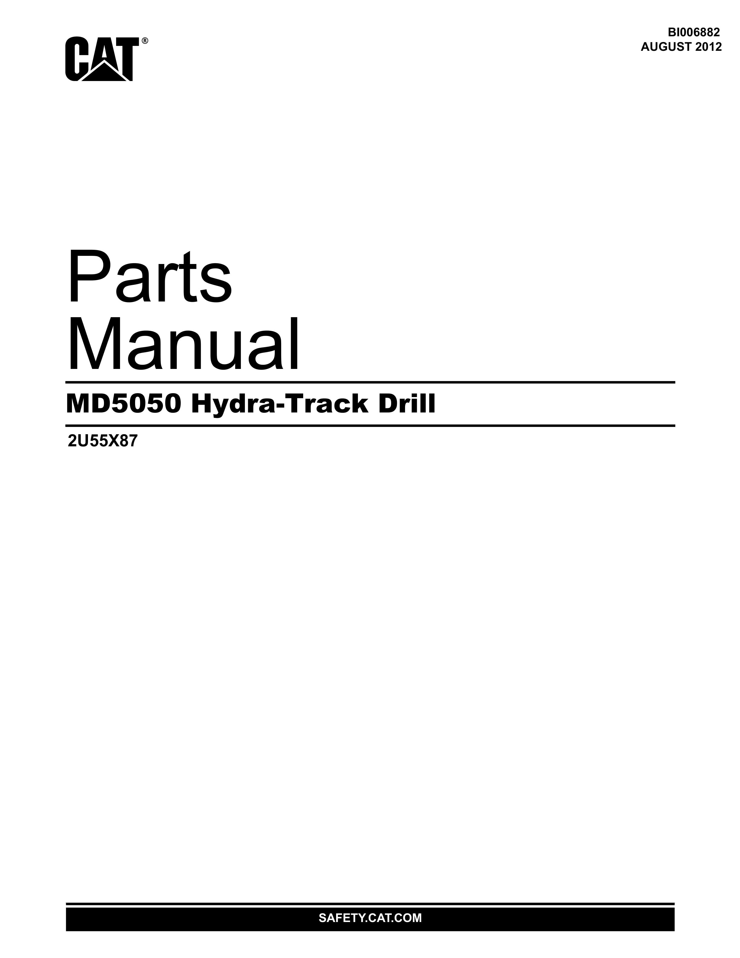 Caterpillar MD5050 Hydra-Track Drill Parts Manual BI006882 1 Caterpillar MD5050 Hydra-Track Drill Parts Manual BI006882