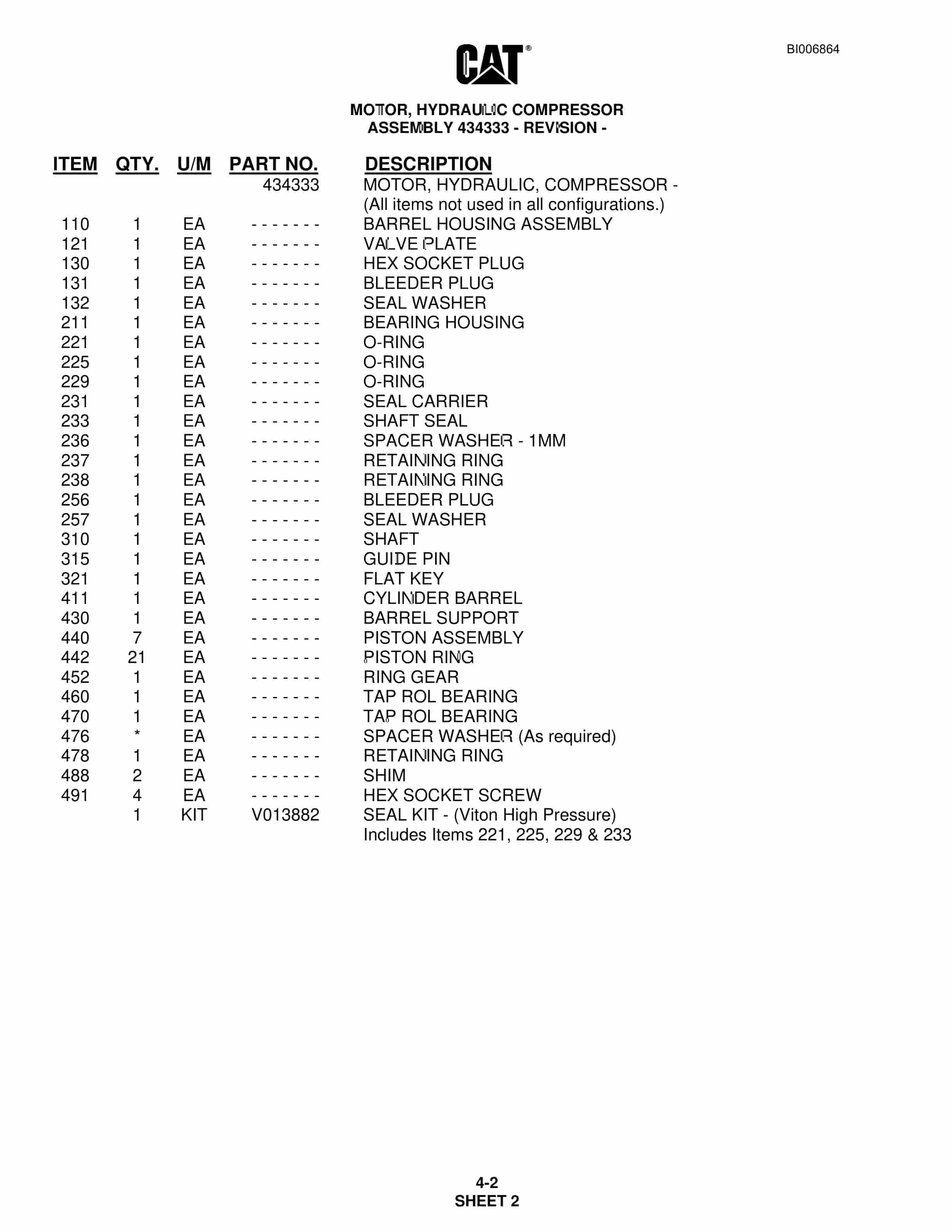 Caterpillar MD5090 Hydra-Trac Drill Parts Manual BI006864 2 Caterpillar MD5090 Hydra-Trac Drill Parts Manual BI006864 - Image 2