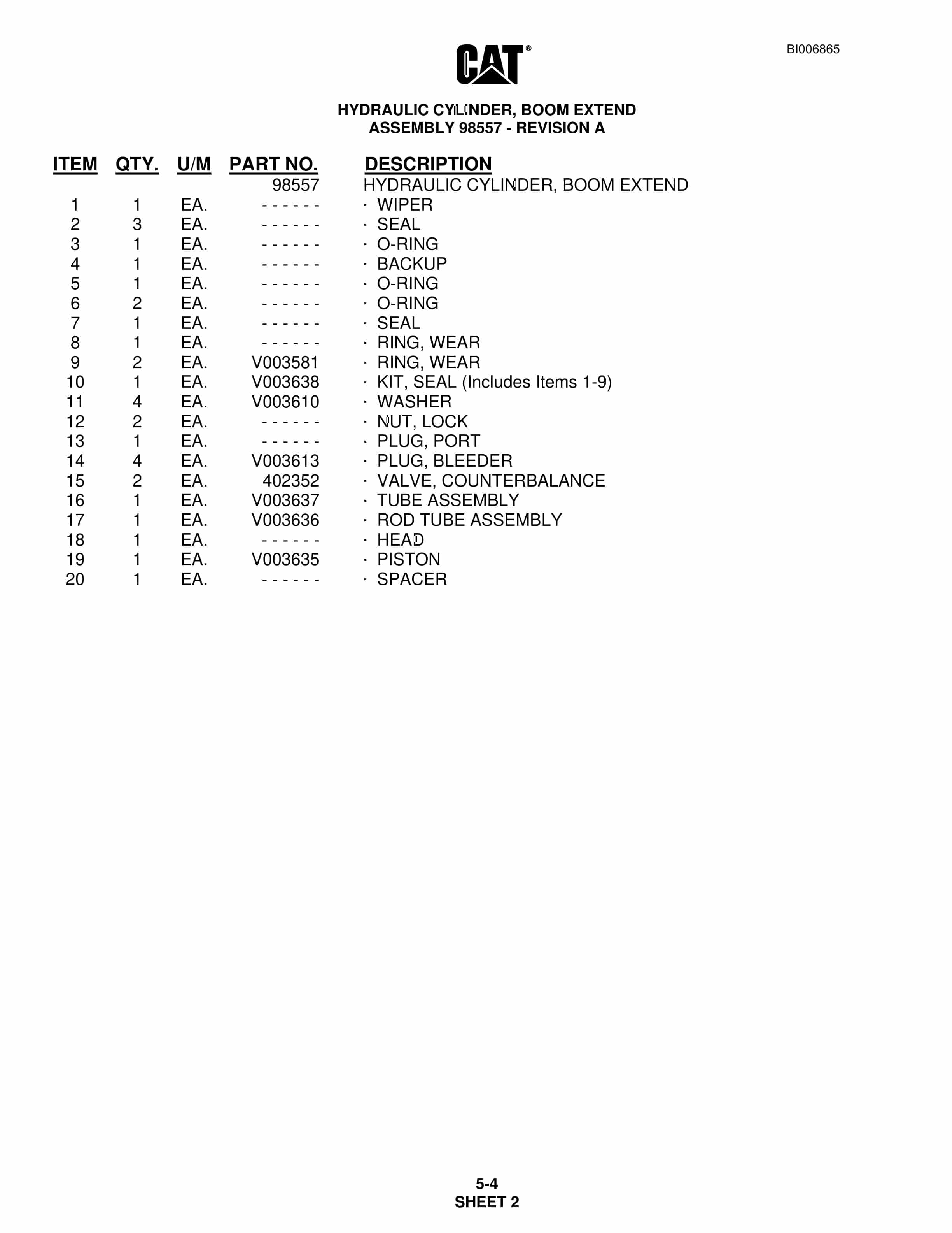 Caterpillar MD5090 Hydra-Trac Drill Parts Manual BI006865 2 Caterpillar MD5090 Hydra-Trac Drill Parts Manual BI006865 - Image 2