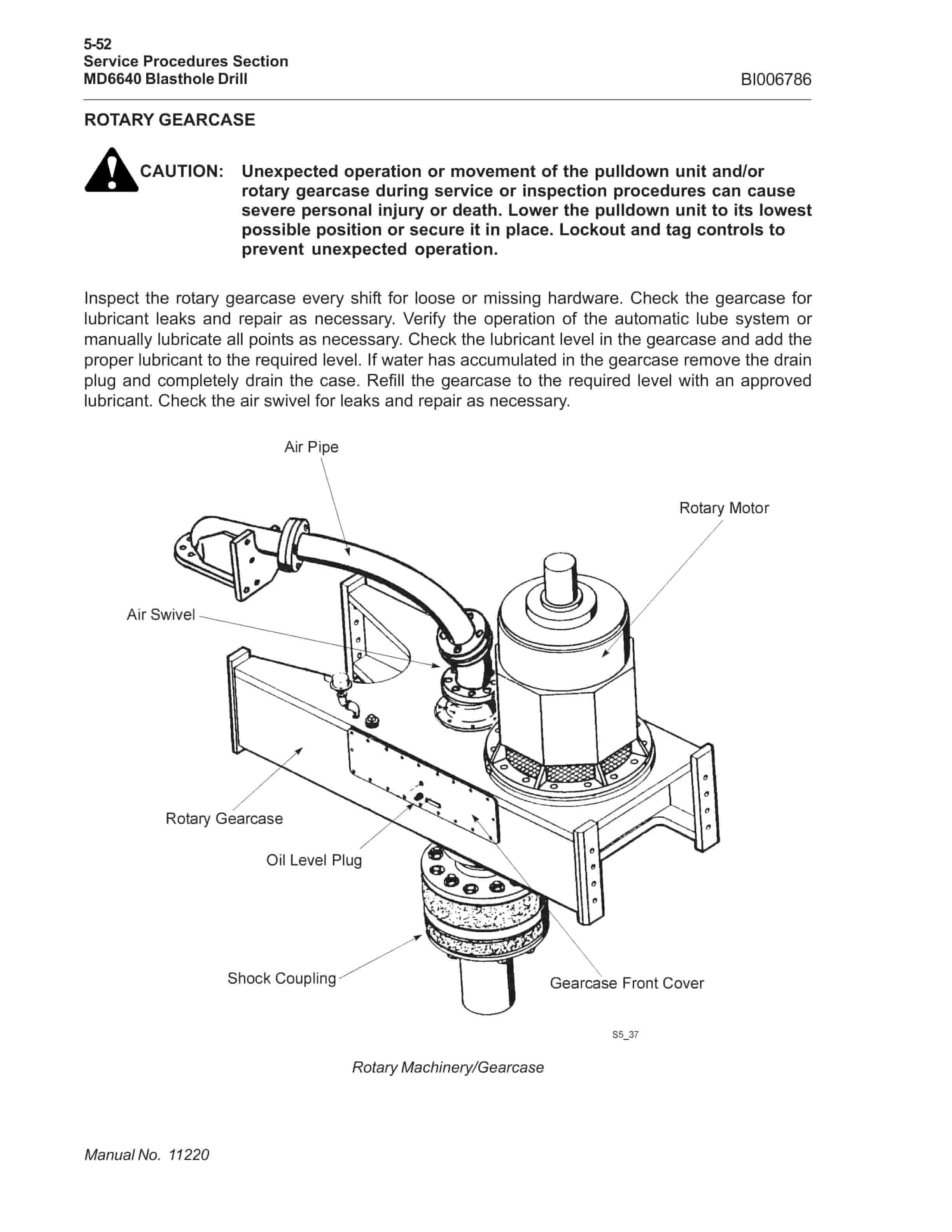 Caterpillar MD6640 Blast Hole Drill Operation And Maintenance Manual BI006786-3