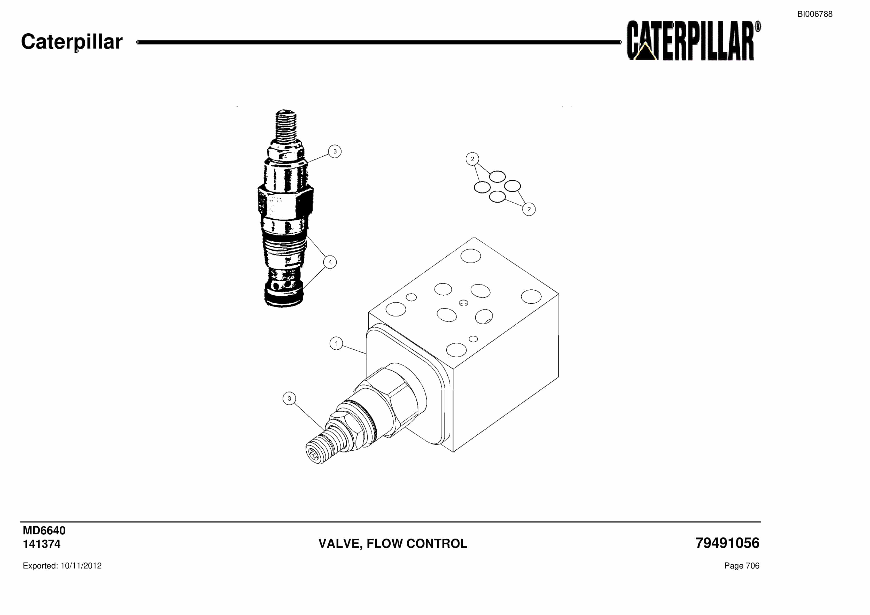 Caterpillar MD6640 Blast Hole Drill Parts Manual BI006788-2