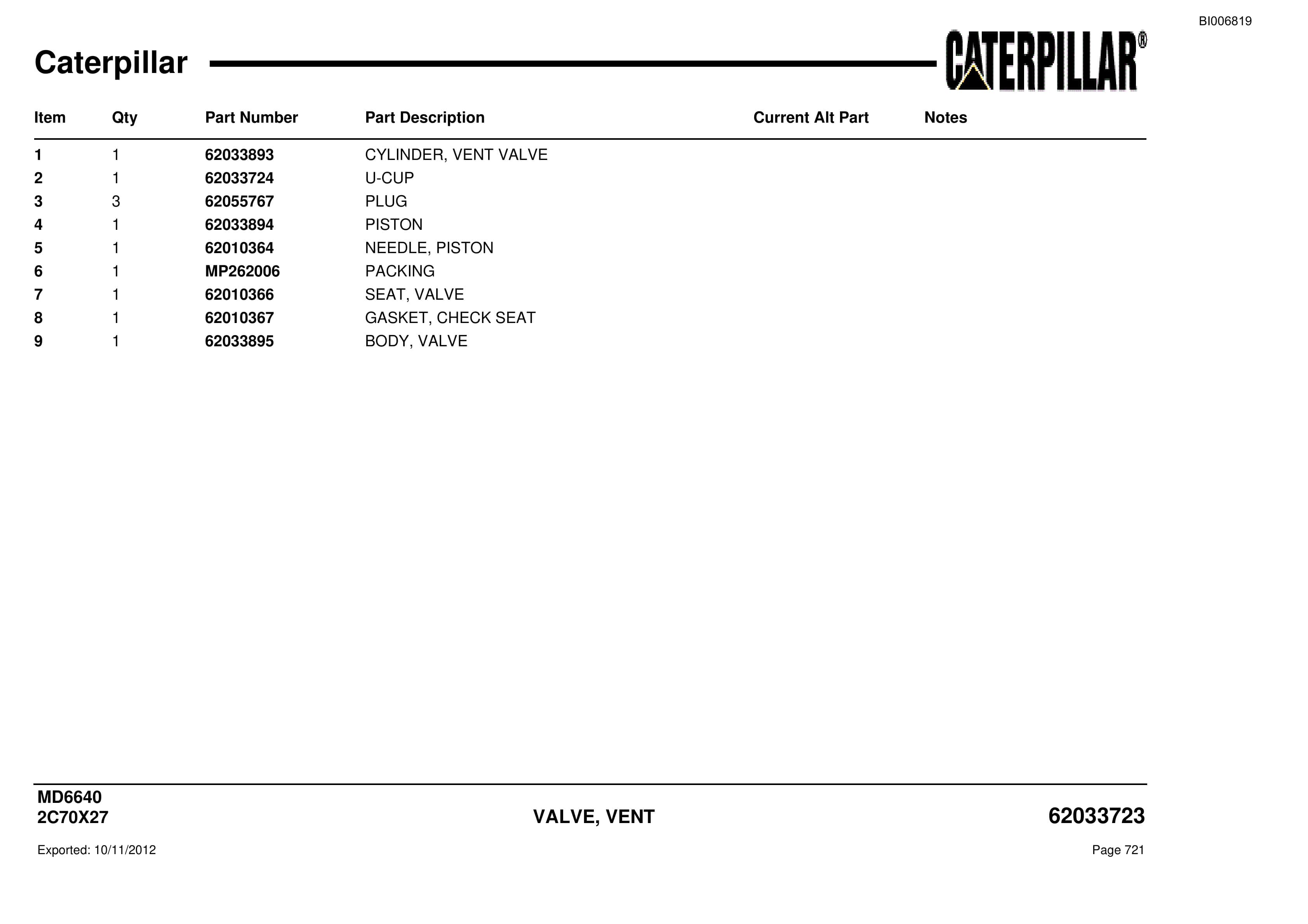 Caterpillar MD6640 Blast Hole Drill Parts Manual BI006819 2 Caterpillar MD6640 Blast Hole Drill Parts Manual BI006819-2