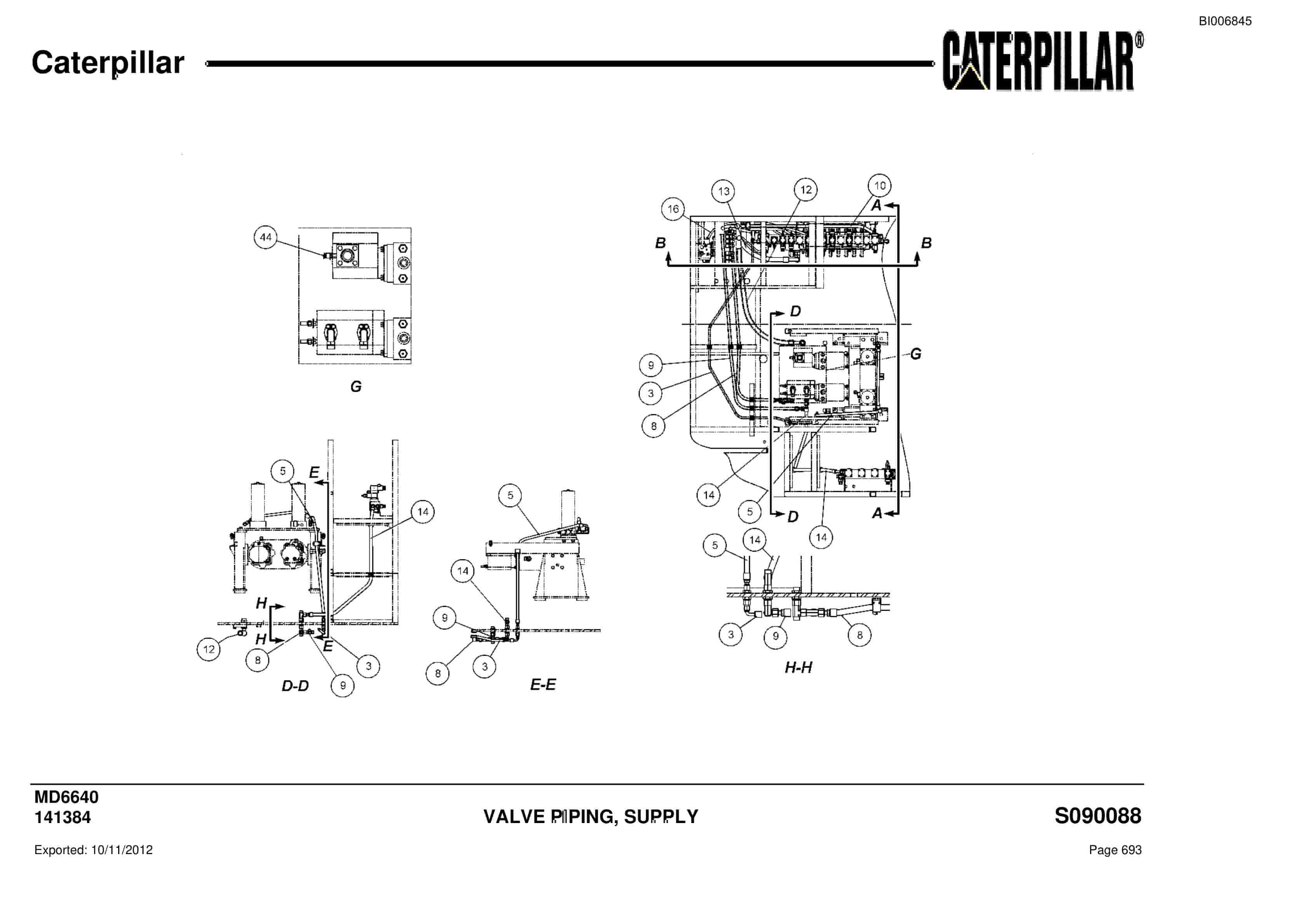 Caterpillar MD6640 Blast Hole Drill Parts Manual BI006845 2 Caterpillar MD6640 Blast Hole Drill Parts Manual BI006845-2