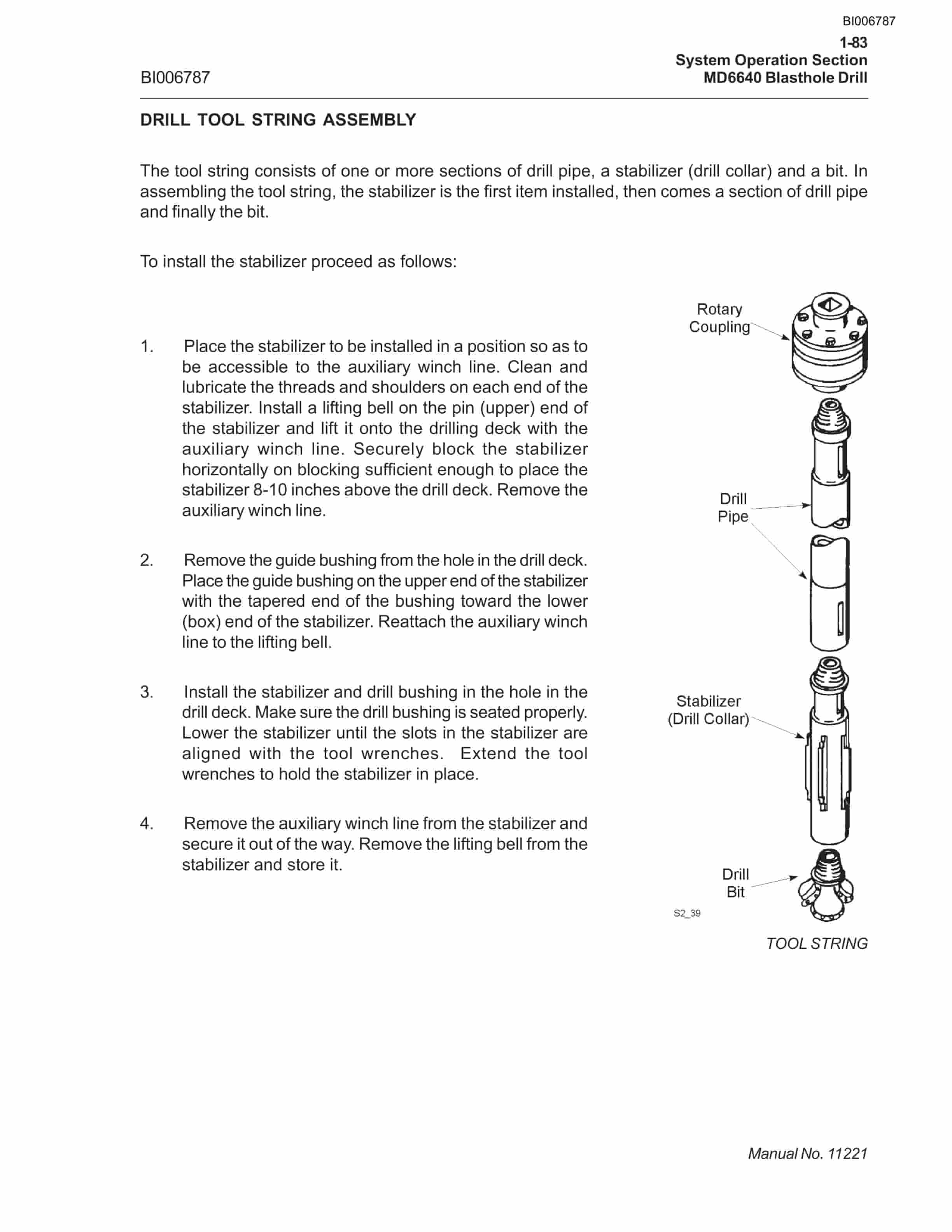 Caterpillar MD6640 Blast Hole Drill System Operation Manual BI006787-3