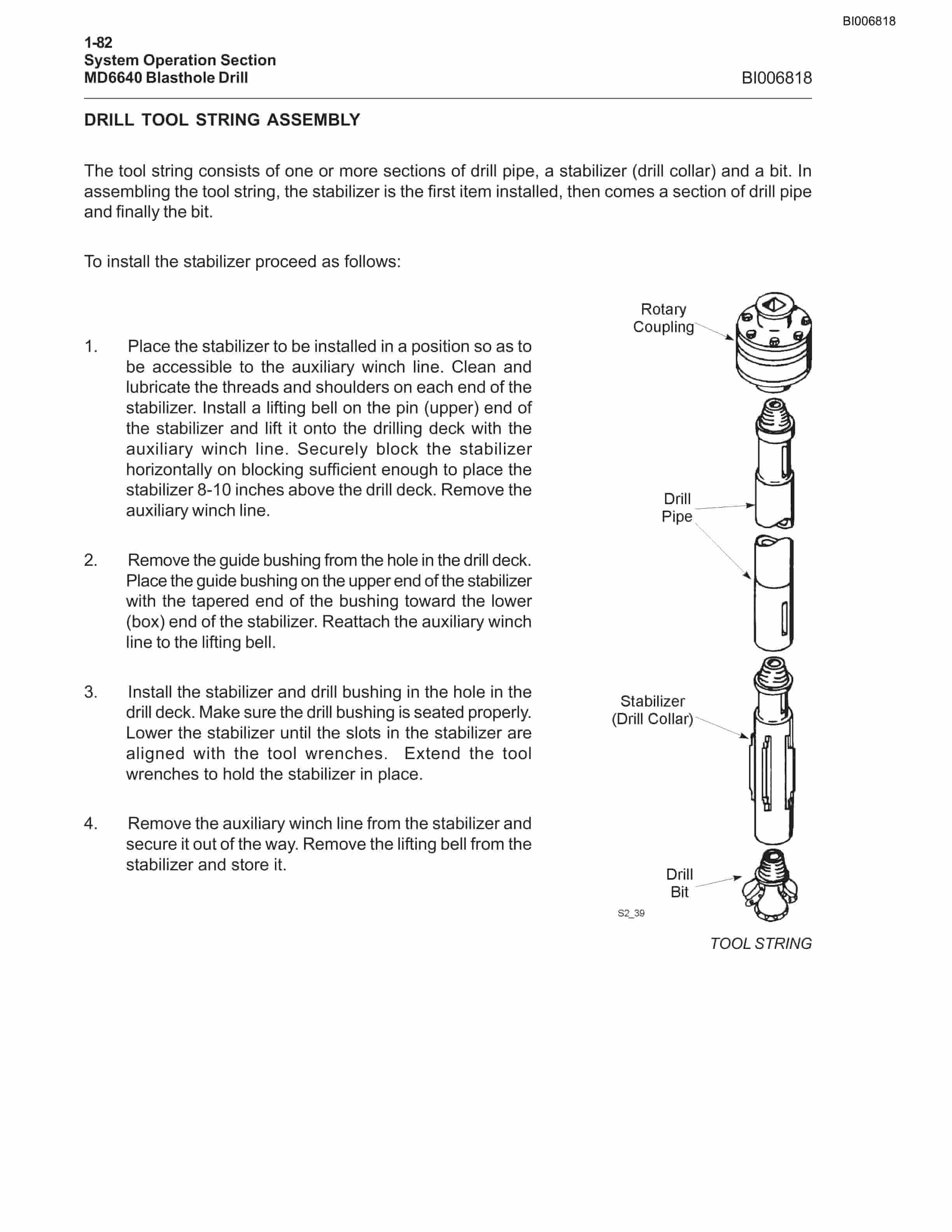 Caterpillar MD6640 Blast Hole Drill System Operation Manual BI006818-3