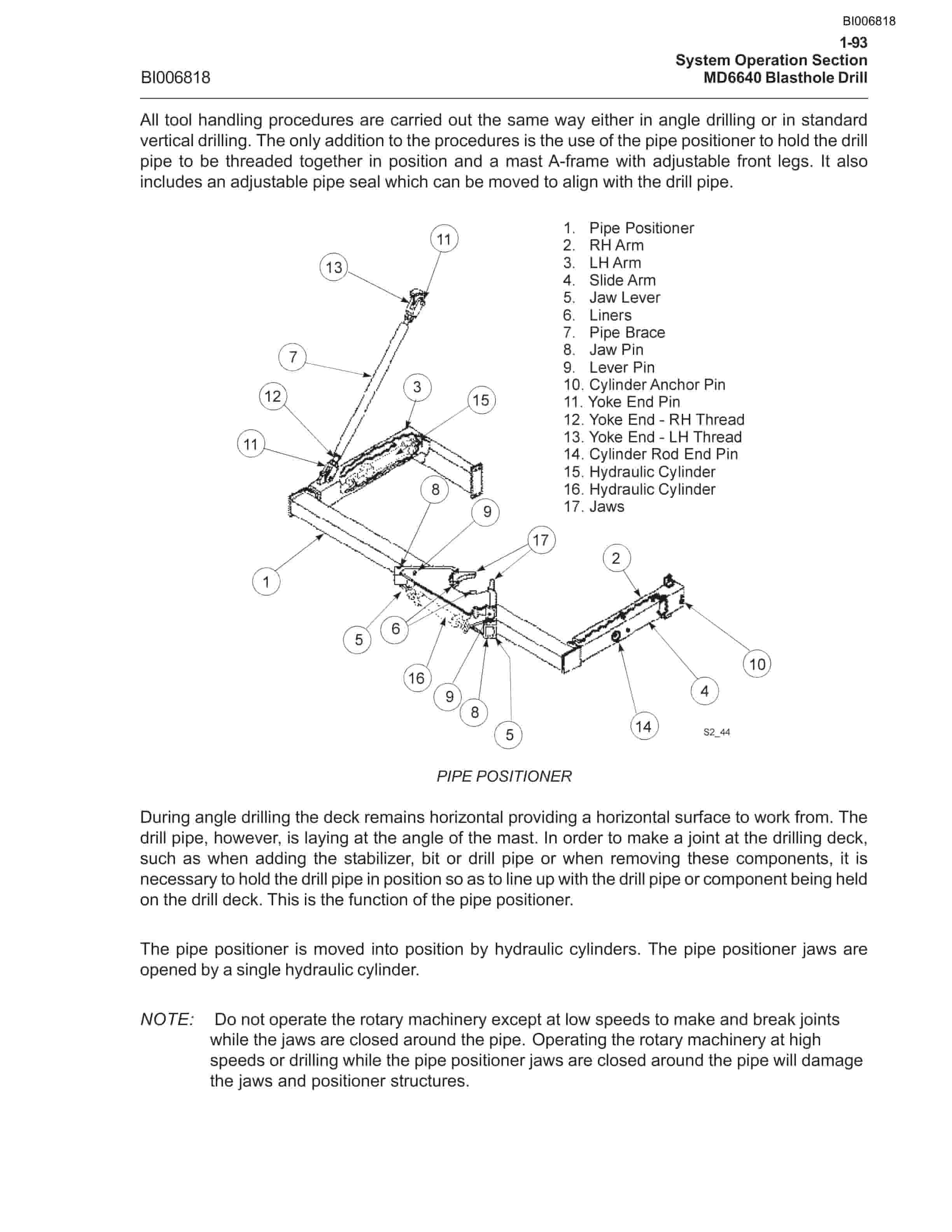 Caterpillar MD6640 Blast Hole Drill System Operation Manual BI006818-4