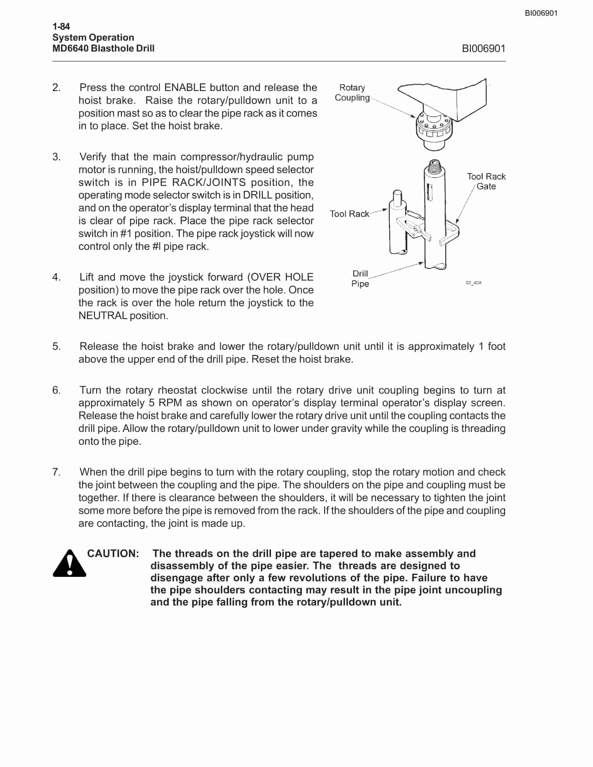 Caterpillar MD6640 Blast Hole Drill System Operation Manual BI006901 3 Caterpillar MD6640 Blast Hole Drill System Operation Manual BI006901-3