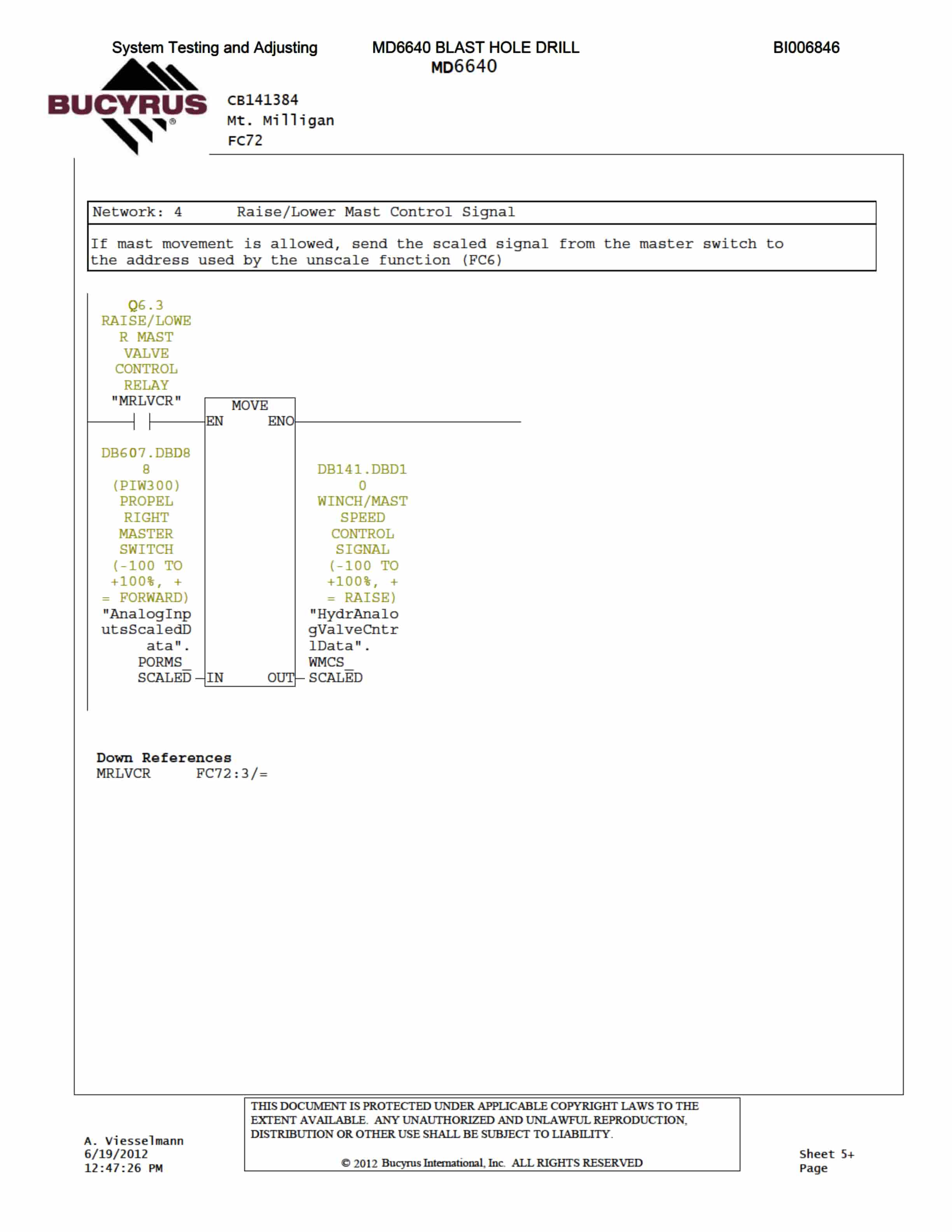 Caterpillar MD6640 Blast Hole Drill System Operation, Testing And Adjusting Manual BI006846-00-02-3