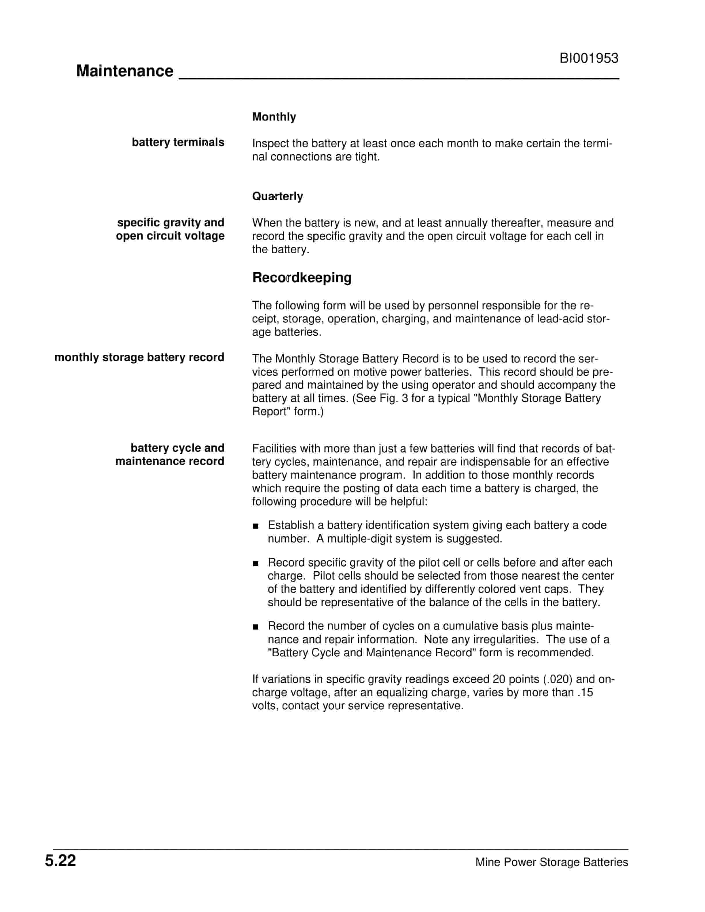 Caterpillar Mine Power Storage Batteries Installation, Use Maintenance And Repair Manual BI001953 3 Caterpillar Mine Power Storage Batteries Installation, Use Maintenance And Repair Manual BI001953-3