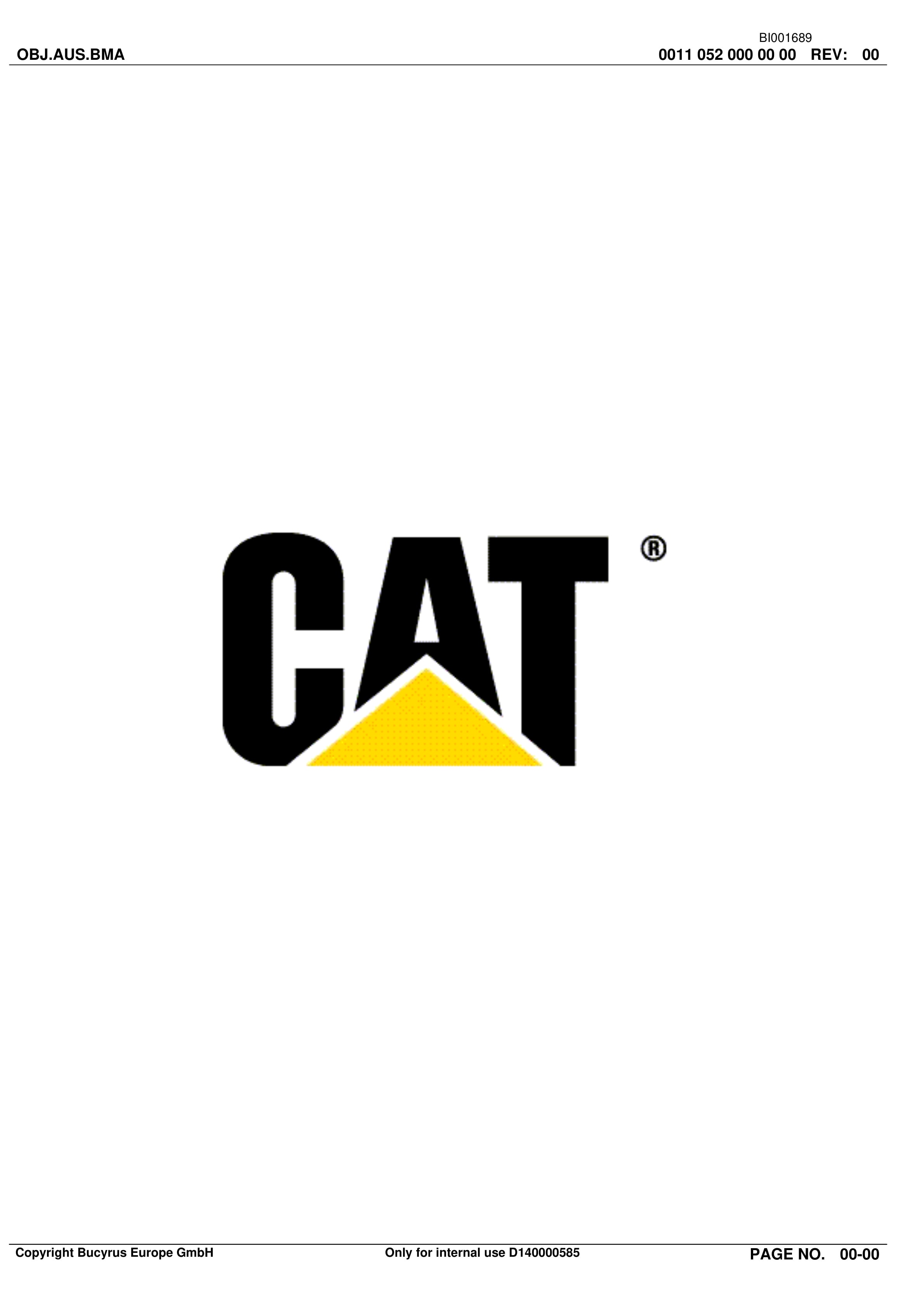 Caterpillar OBJ.AUS.BMA Parts Catalog BI001689 1 Caterpillar OBJ.AUS.BMA Parts Catalog BI001689