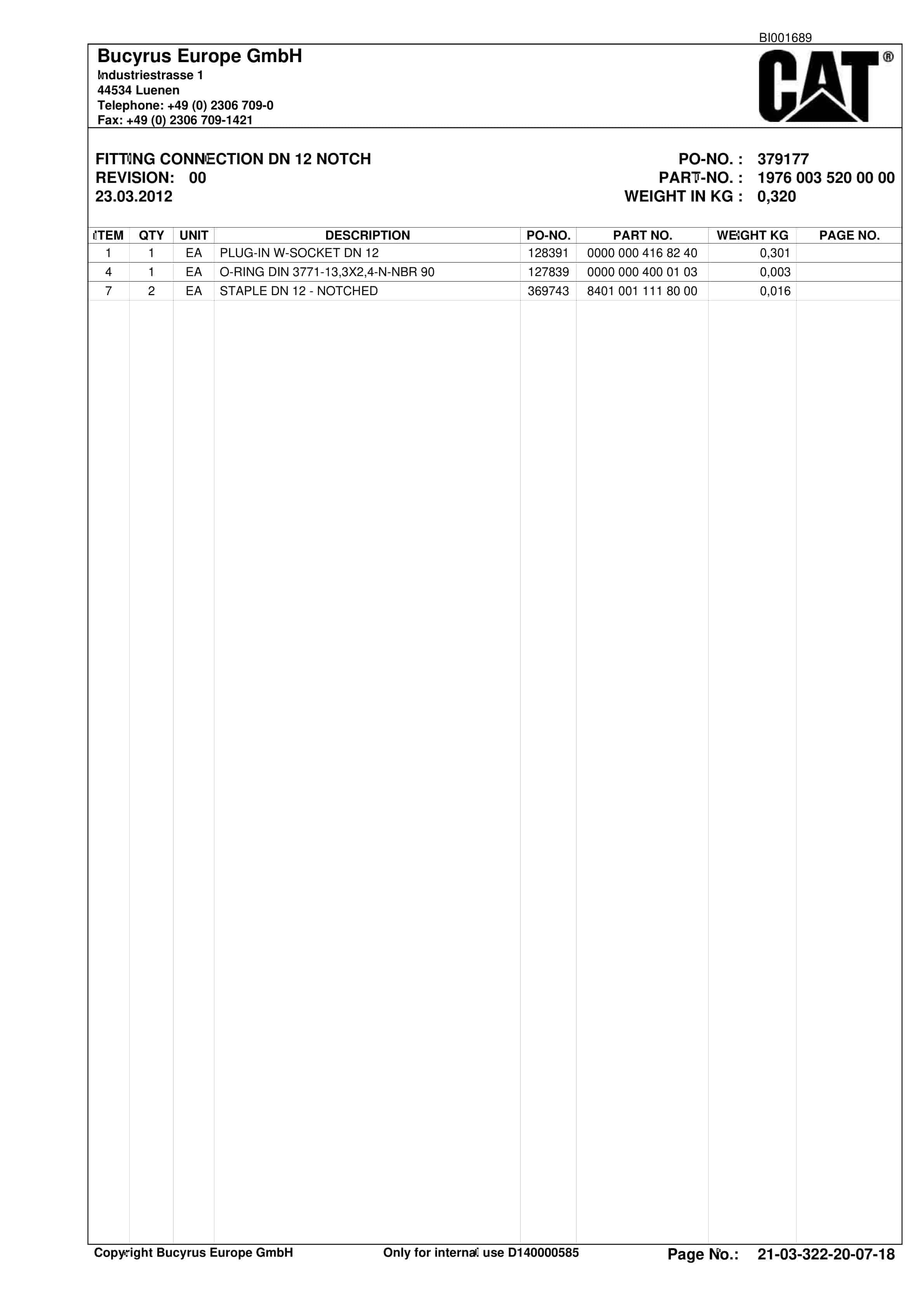 Caterpillar OBJ.AUS.BMA Parts Catalog BI001689 4 Caterpillar OBJ.AUS.BMA Parts Catalog BI001689-4