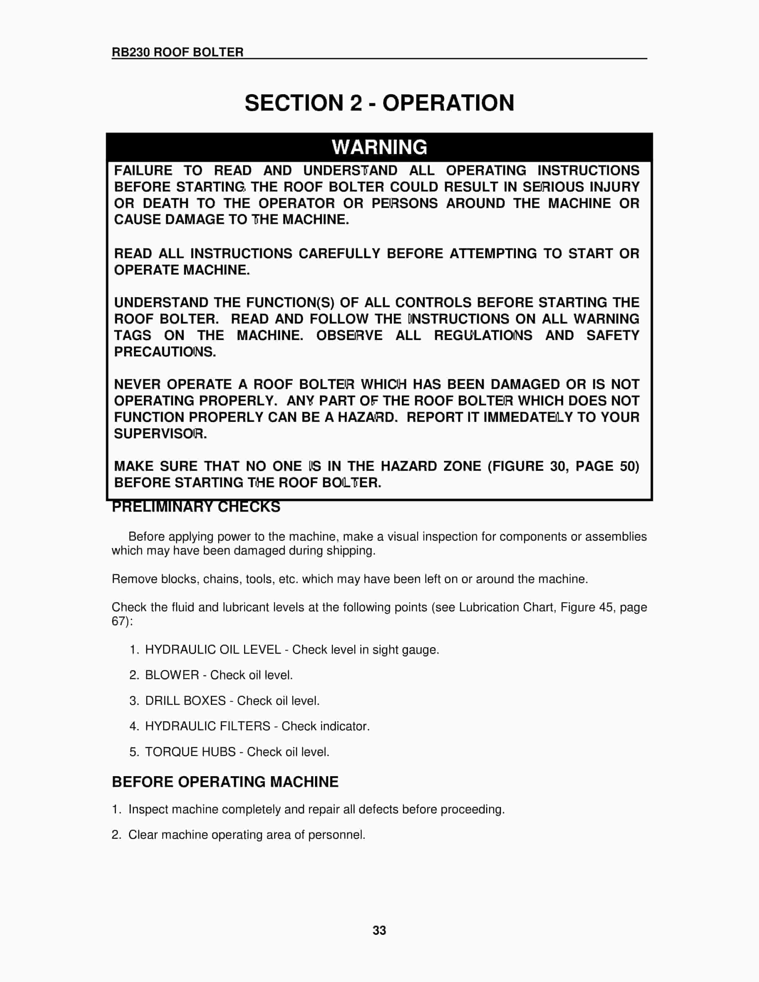 Caterpillar RB230 Roof Bolter Operation Manual BI001636-2