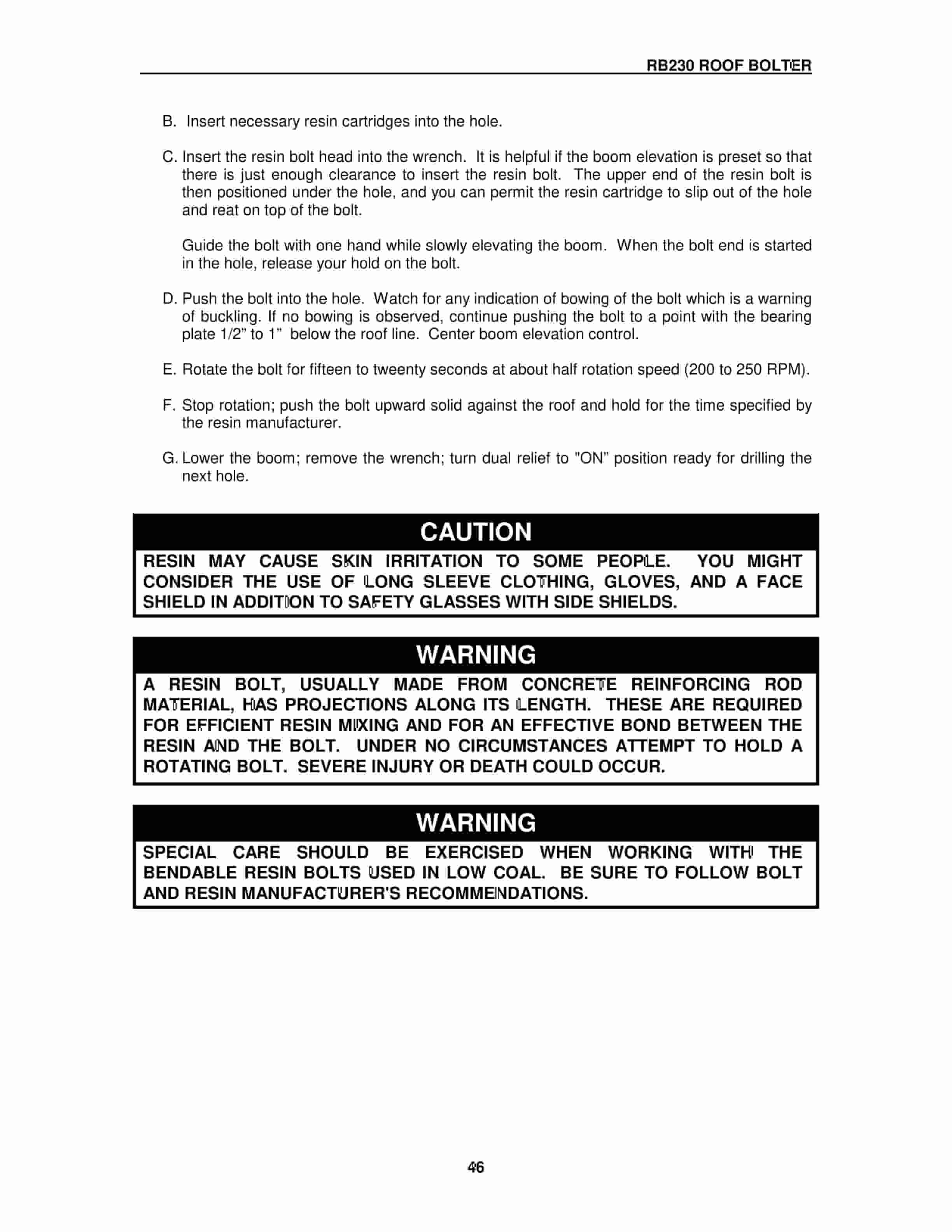Caterpillar RB230 Roof Bolter Operation Manual BI001636-3