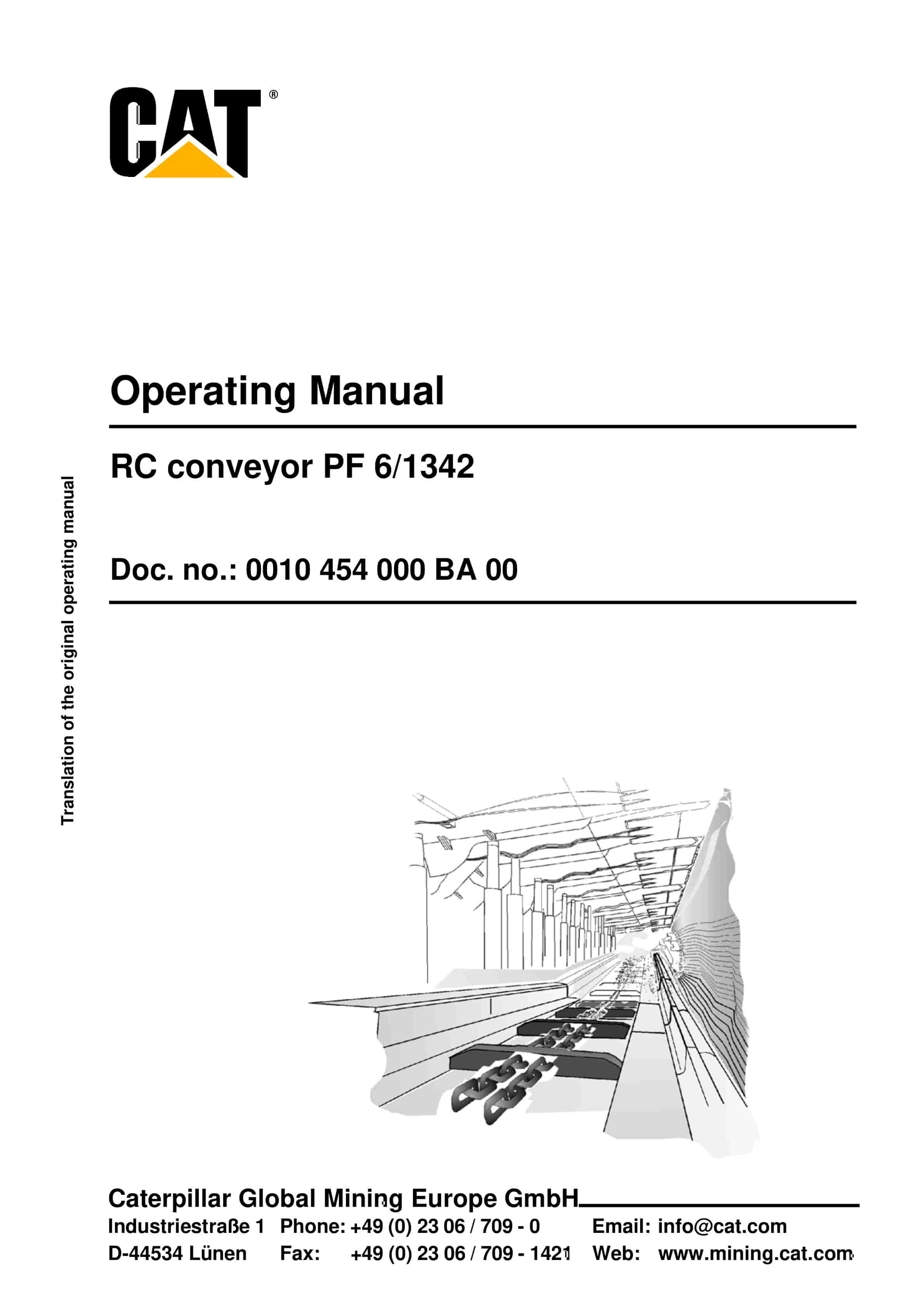 Caterpillar RC Conveyor PF 6-1342 Operating Manual 0010 454 000 BA 00 1 Caterpillar RC Conveyor PF 6-1342 Operating Manual 0010 454 000 BA 00