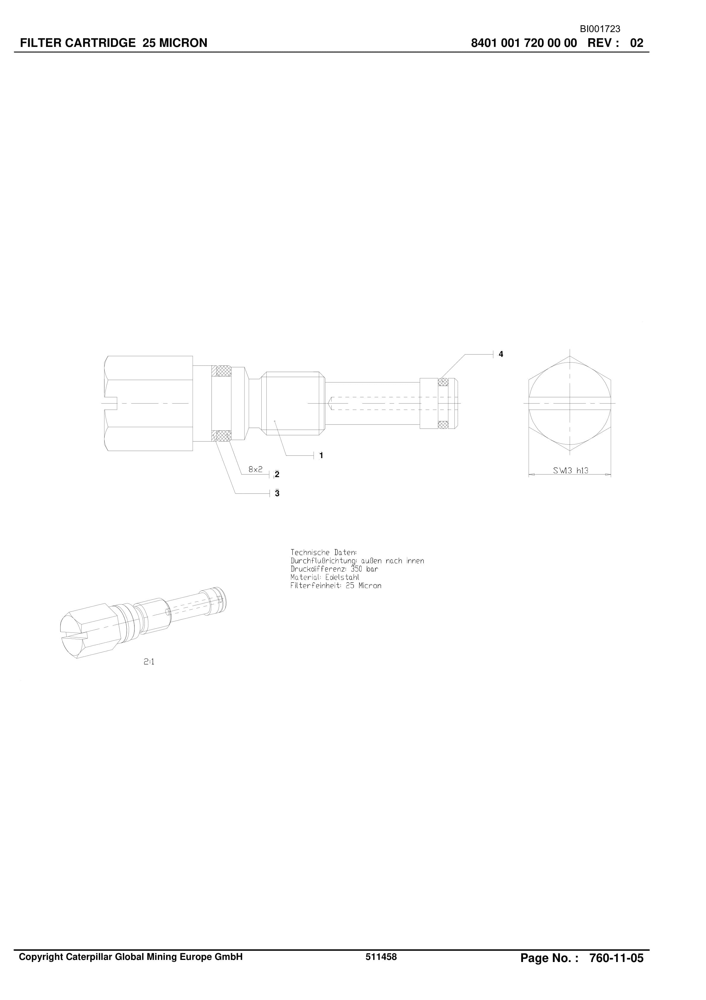 Caterpillar S-BSL Parts Manual BI001723-4
