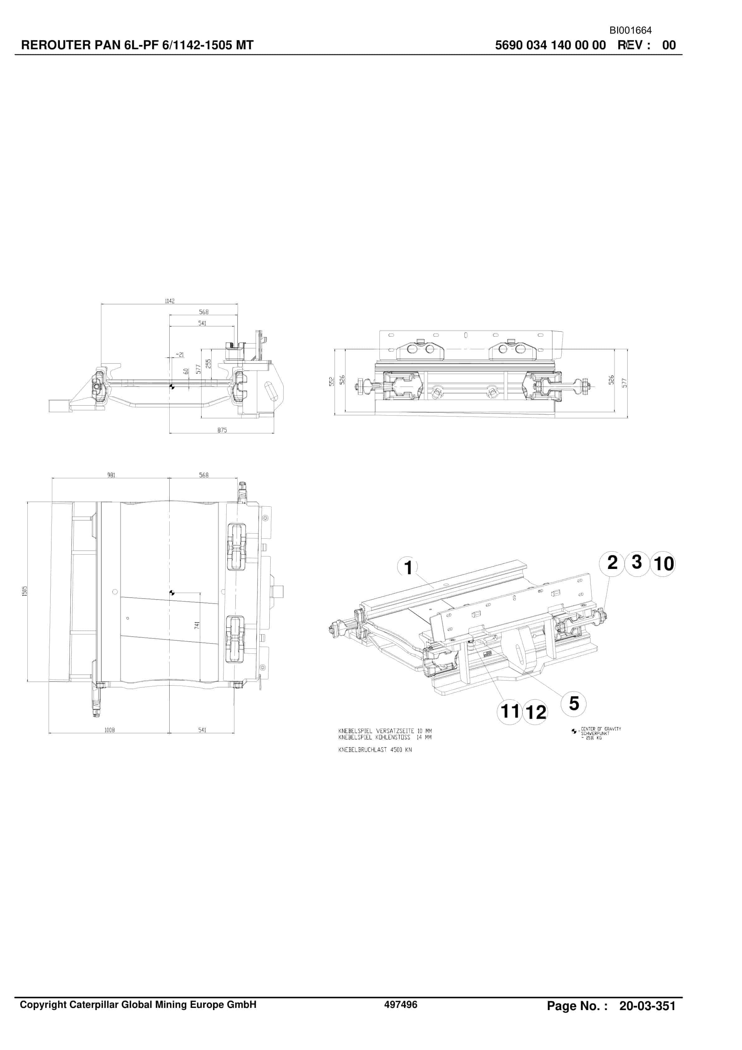 Caterpillar Shearer System Spare Parts List BI001664-4
