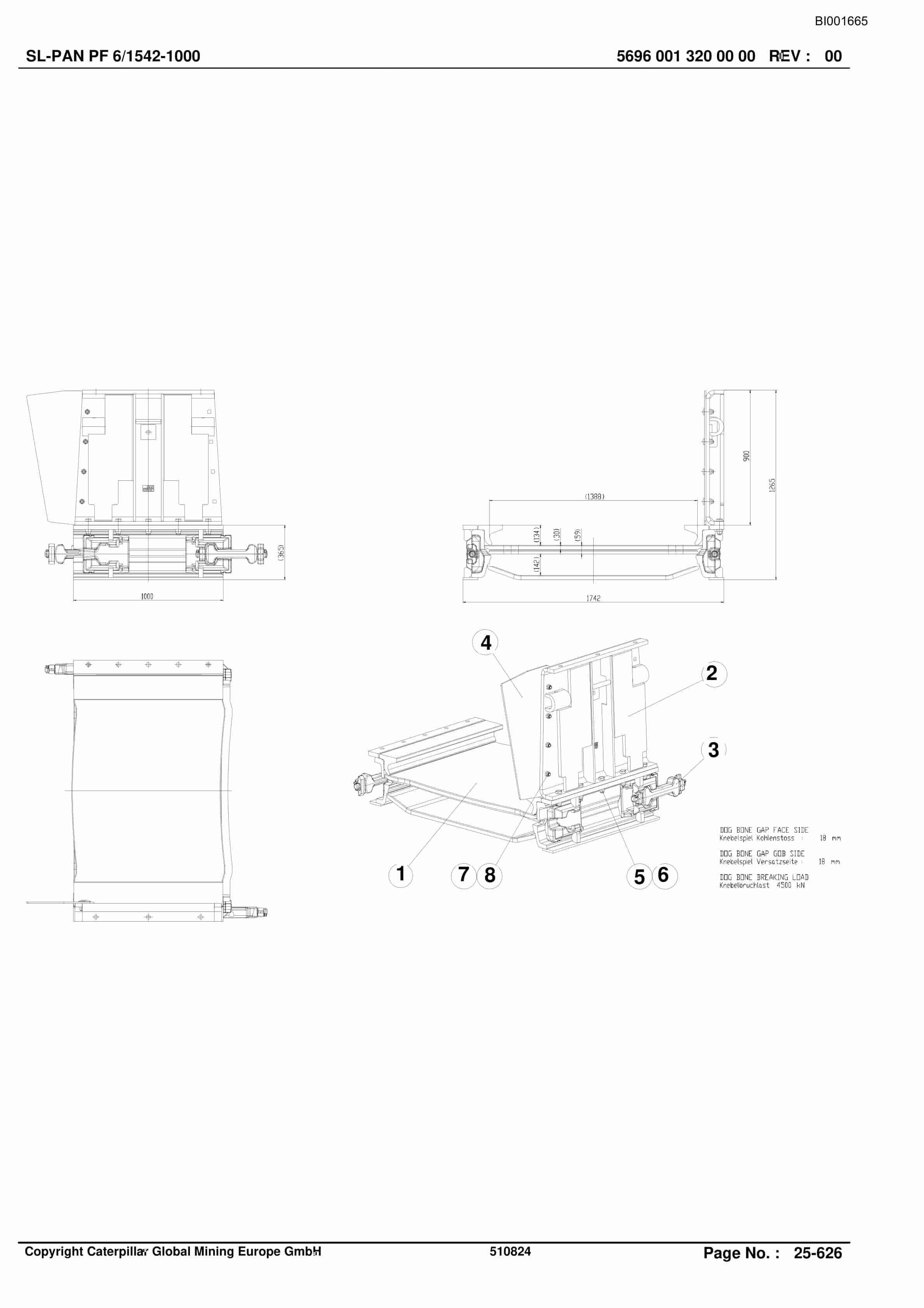 Caterpillar Shearer System Spare Parts List BI001665-5