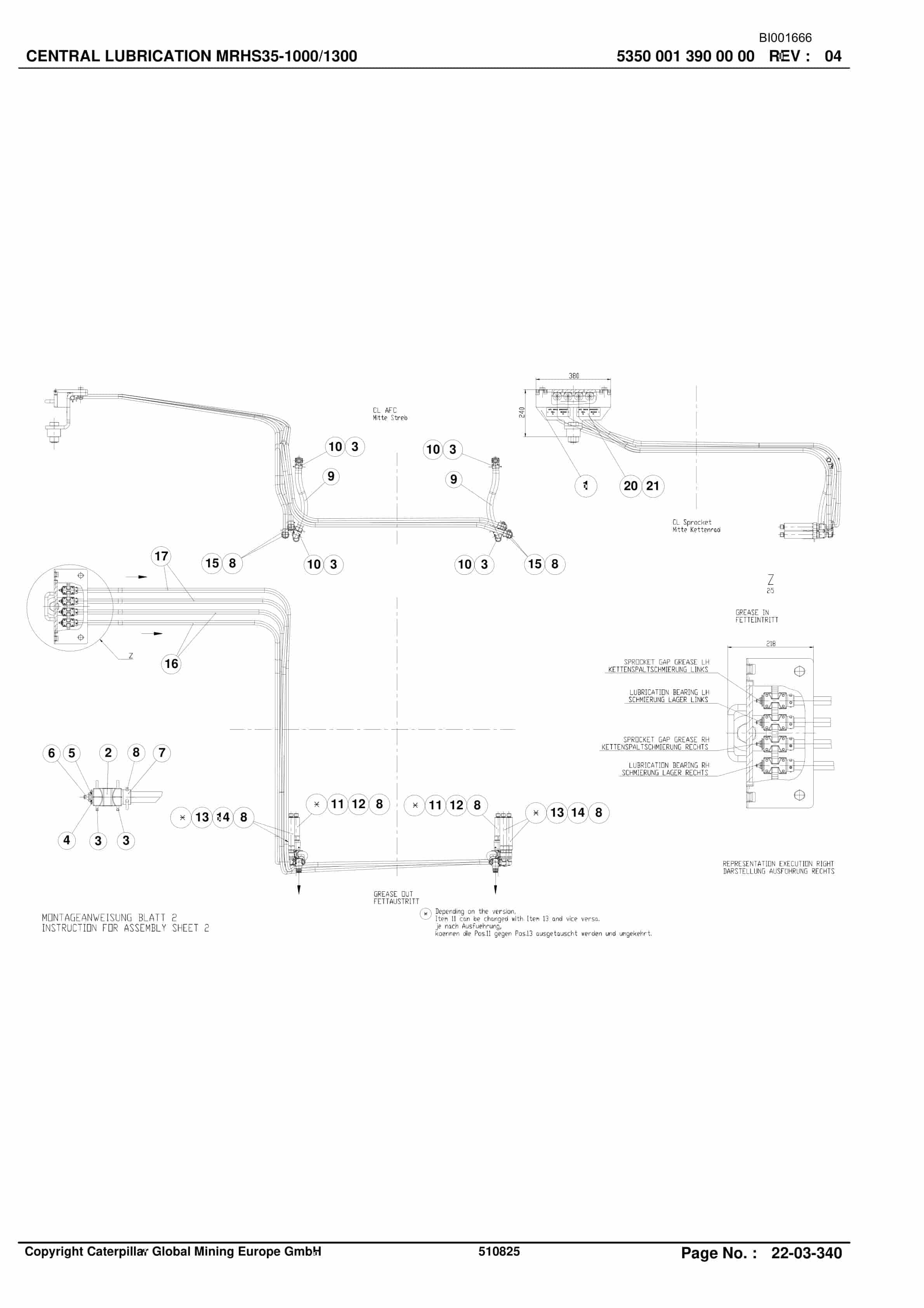 Caterpillar Shearer System Spare Parts List BI001666-00-02-2