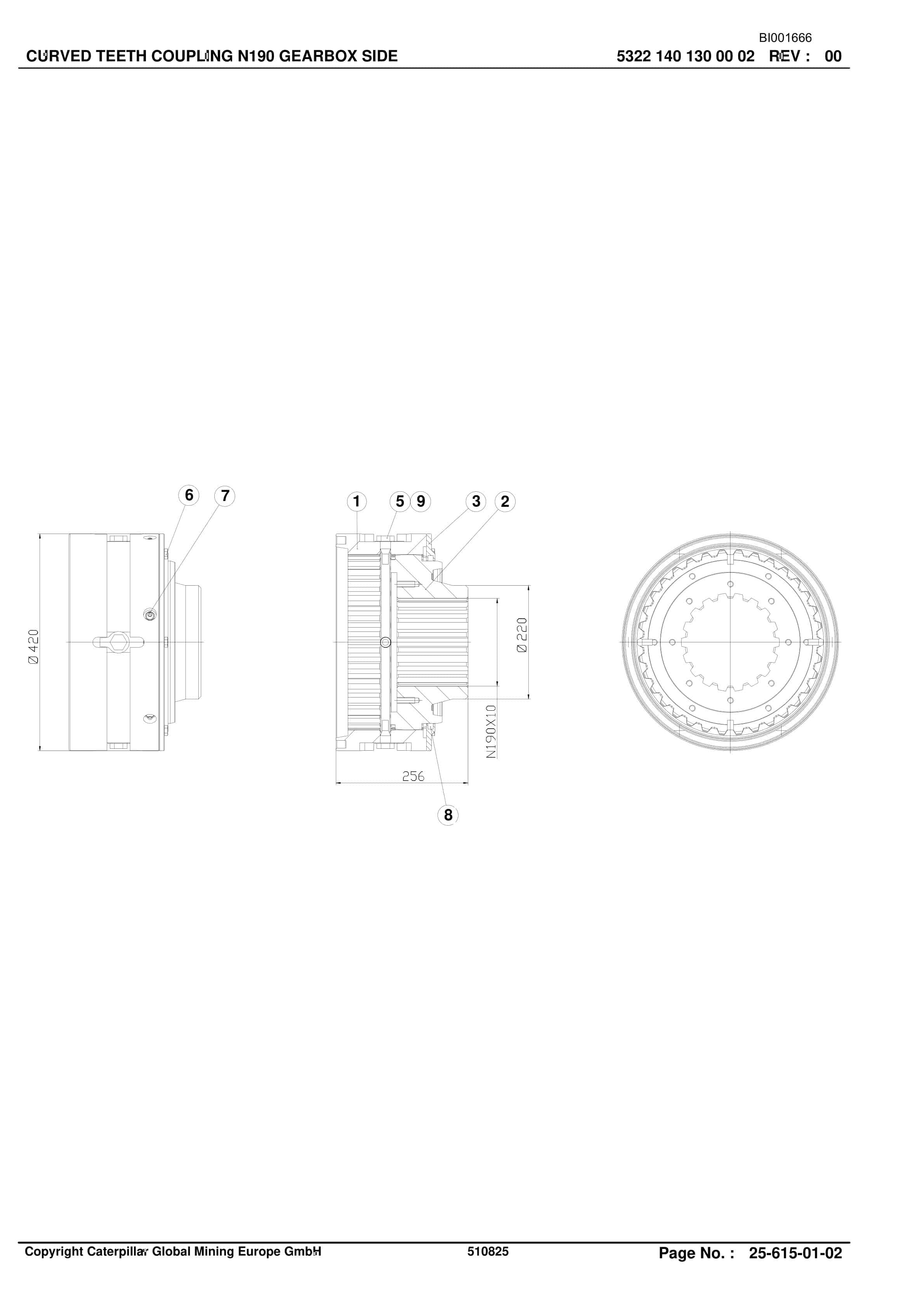 Caterpillar Shearer System Spare Parts List BI001666-00-02-3