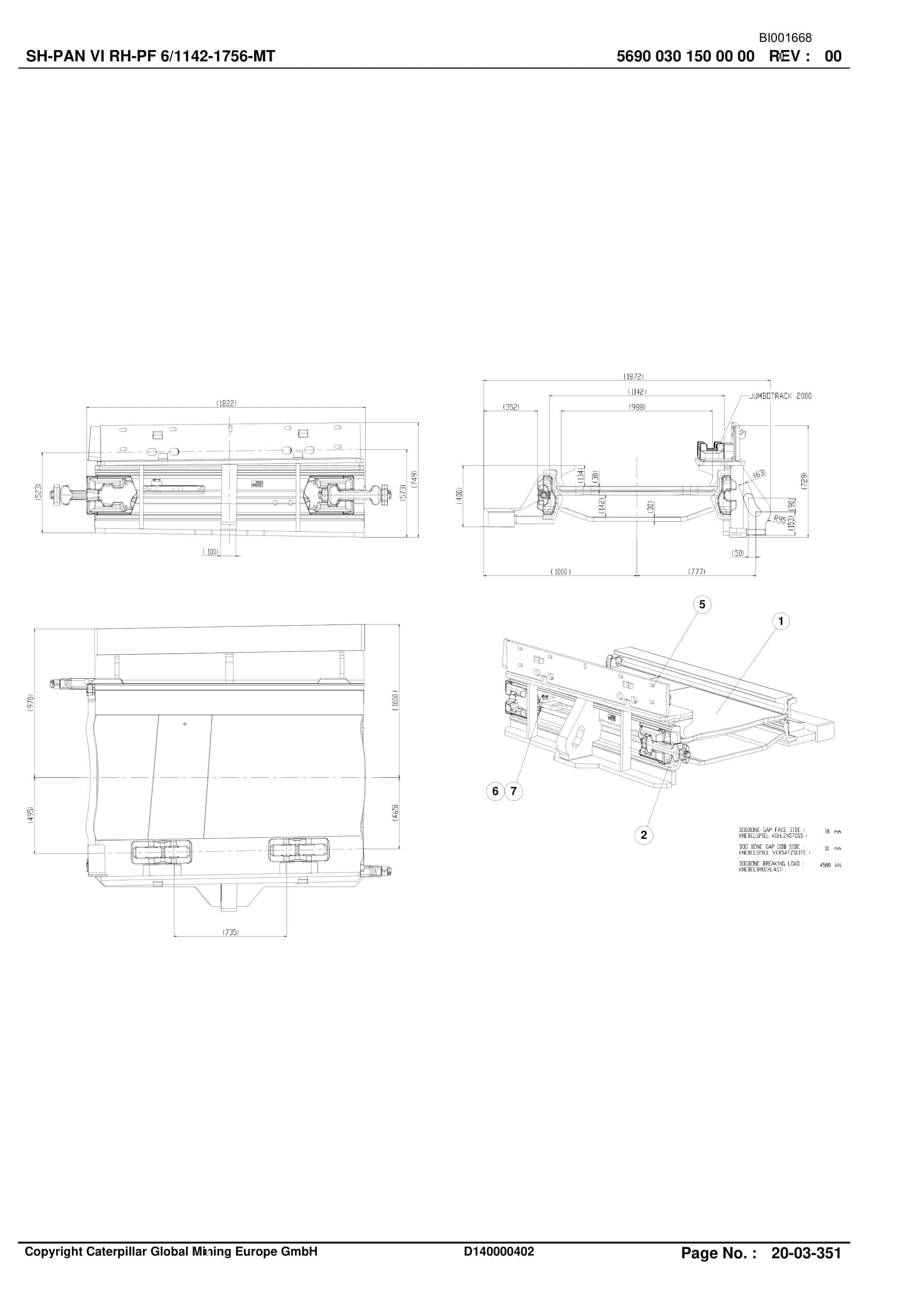 Caterpillar Shearer System Spare Parts List BI001668-00-01-2