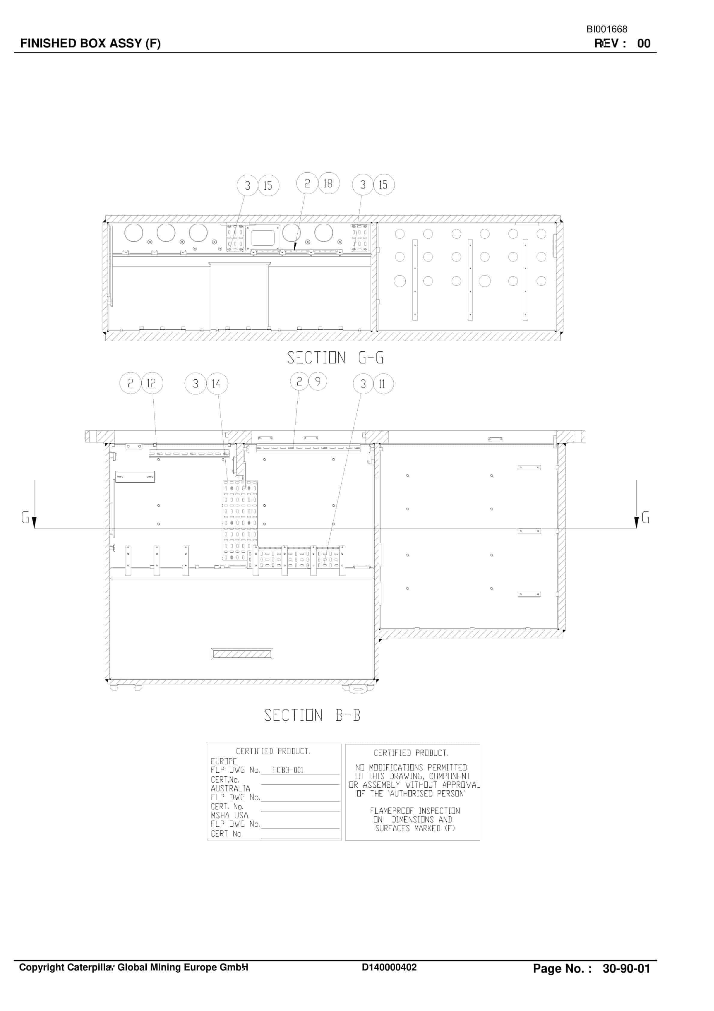 Caterpillar Shearer System Spare Parts List BI001668-00-02-2